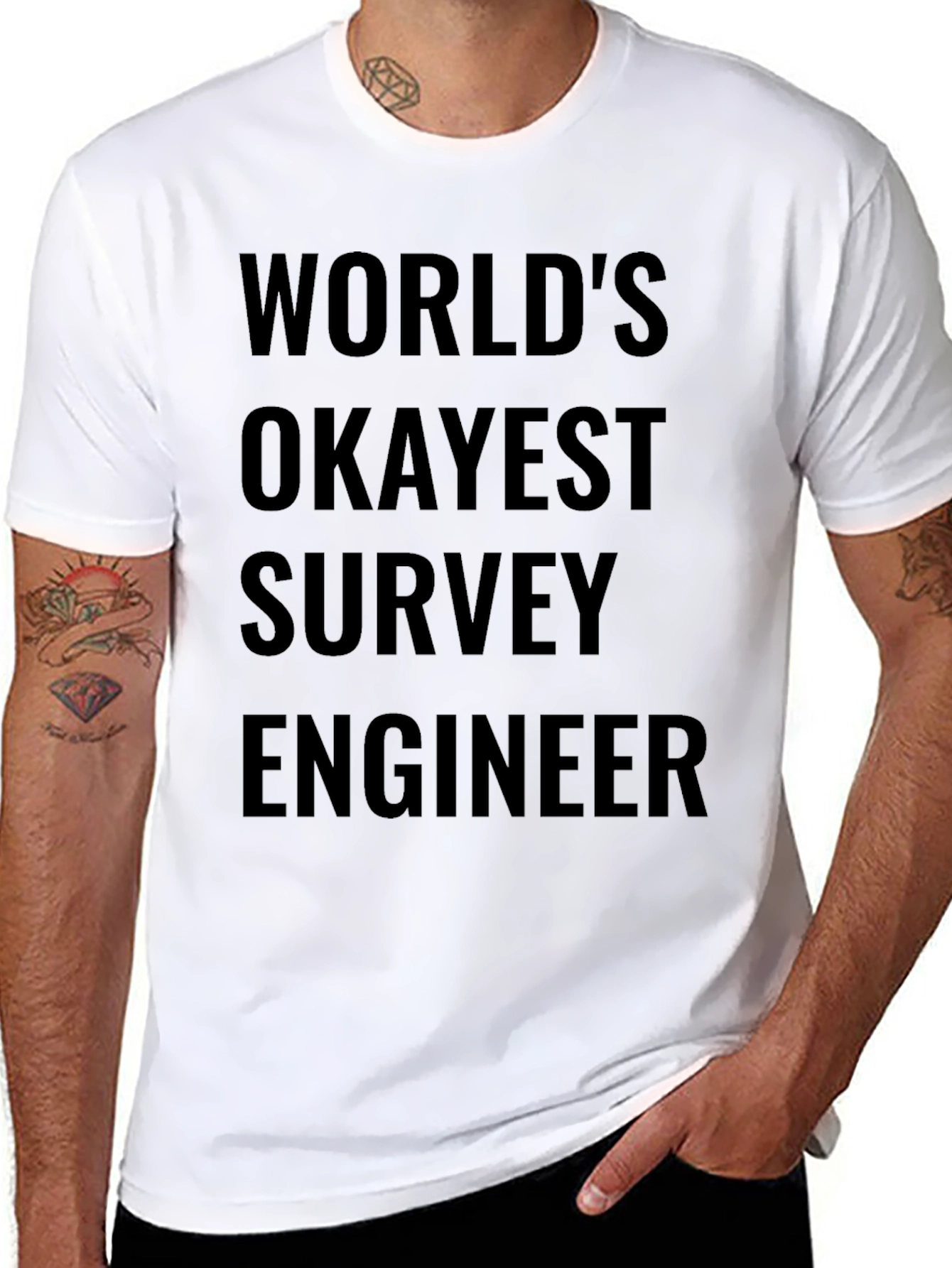 Worlds Okayest Survey Engineer - Funny T-Shirt