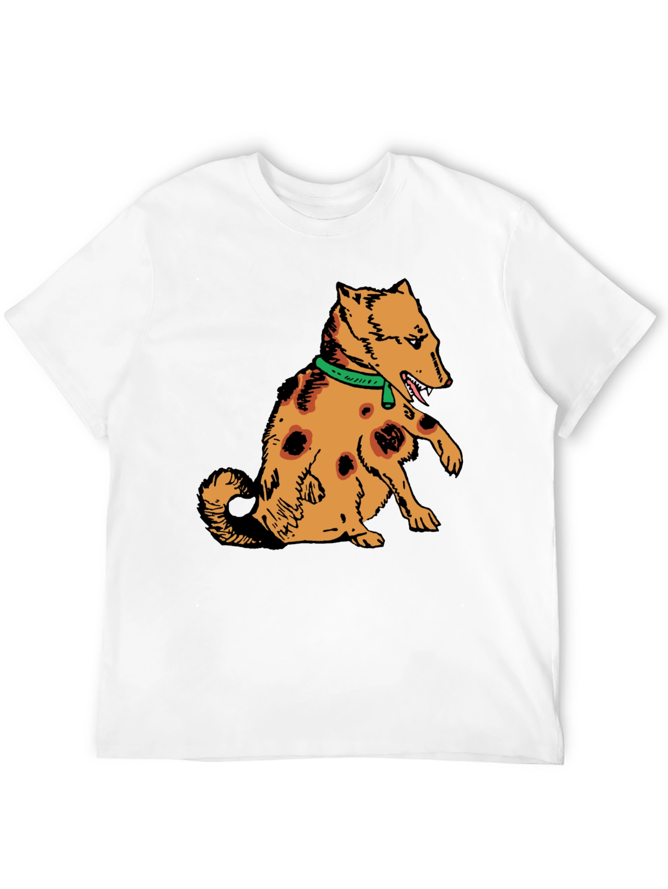 Cartoon Dog Graphic Tee - Mens Black T-Shirt