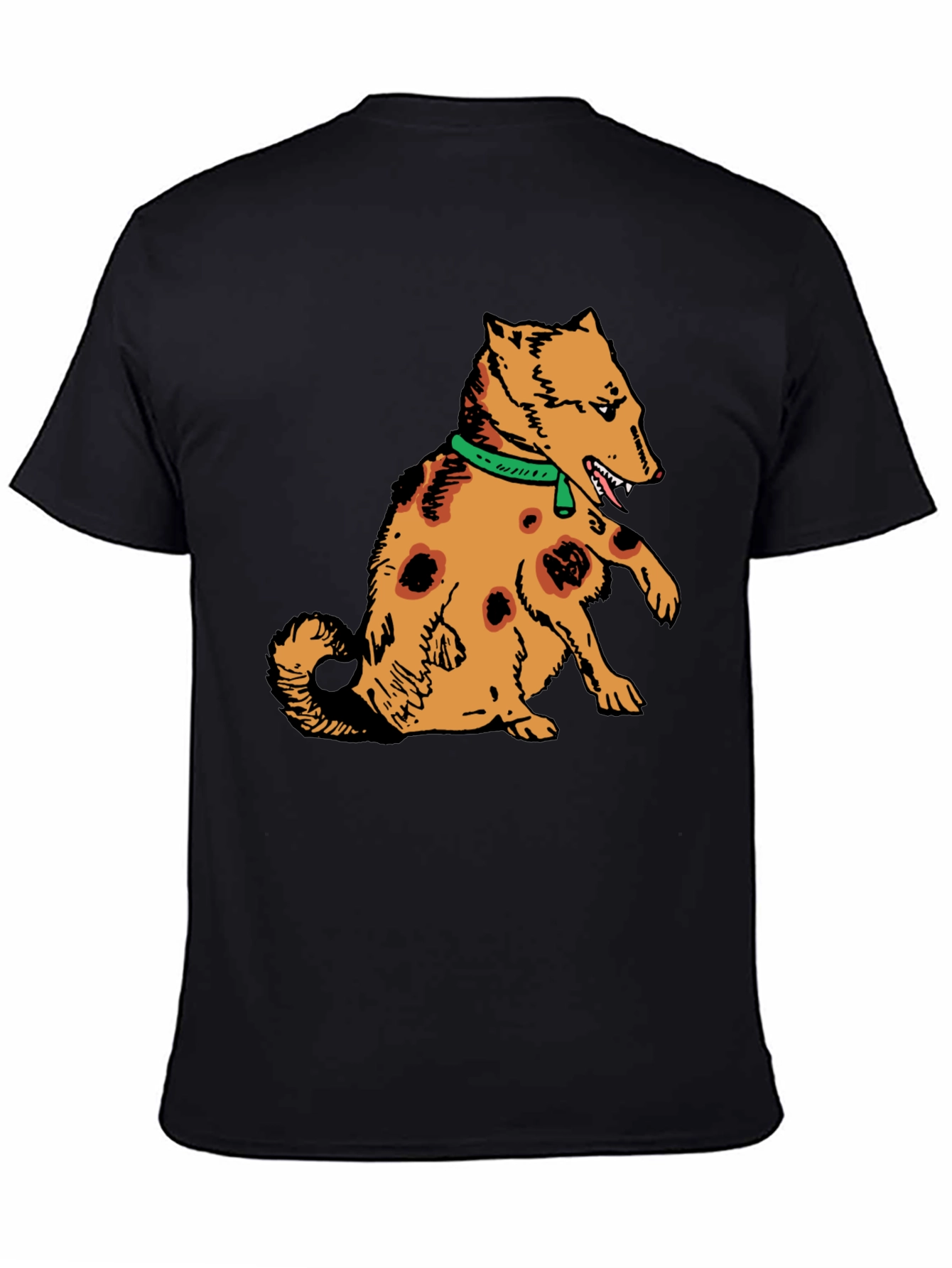 Cartoon Dog Graphic Tee - Mens Black T-Shirt