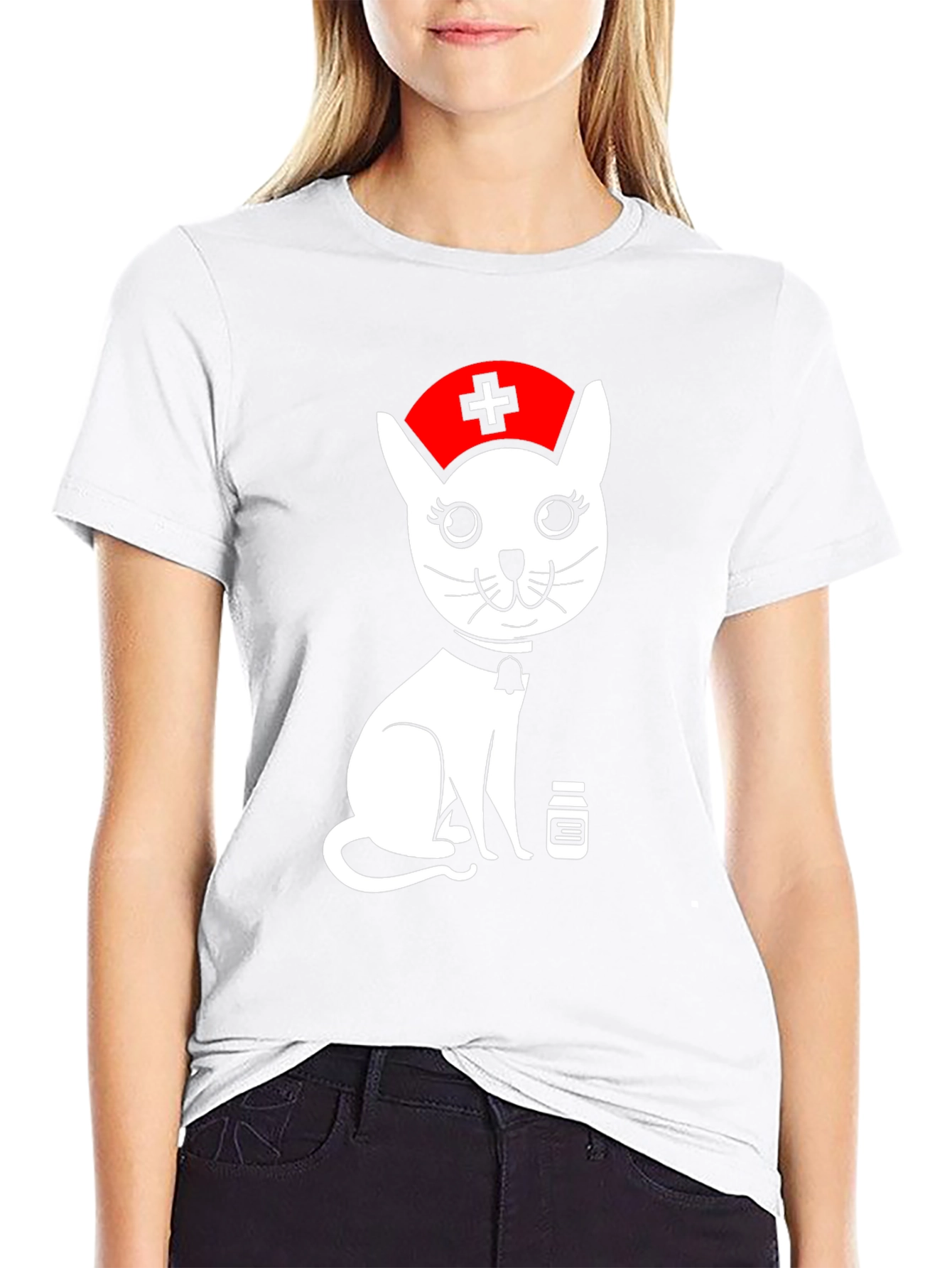 Nurse Cat Graphic T-Shirt - Unisex Black Tee