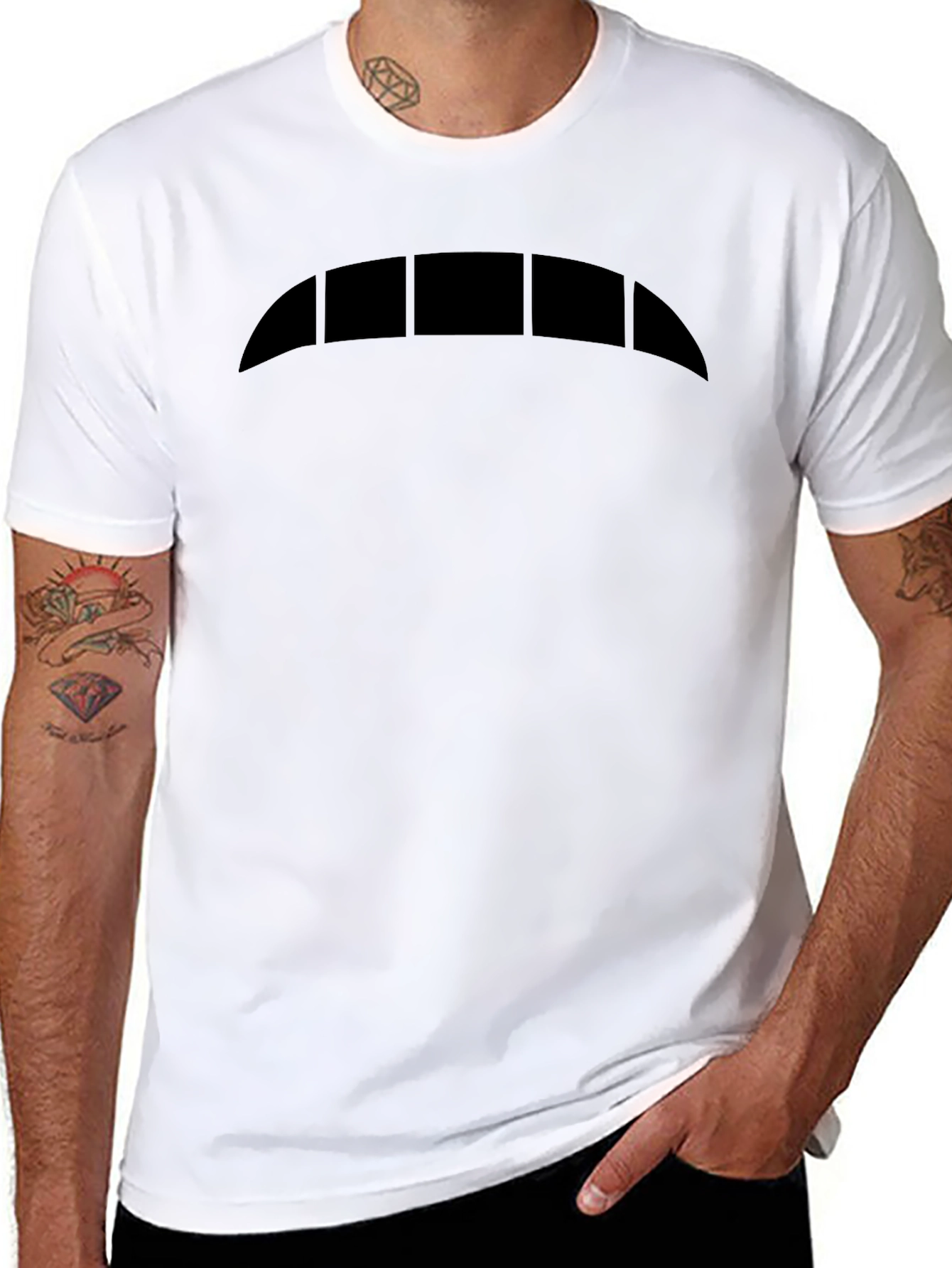 Modern Black T-Shirt with Abstract Graphic Design