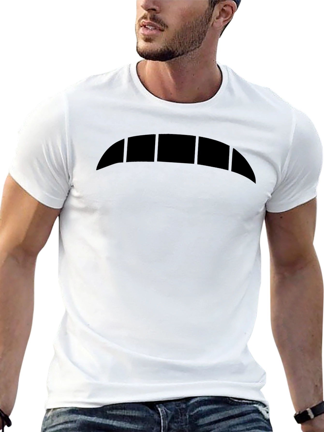 Modern Black T-Shirt with Abstract Graphic Design