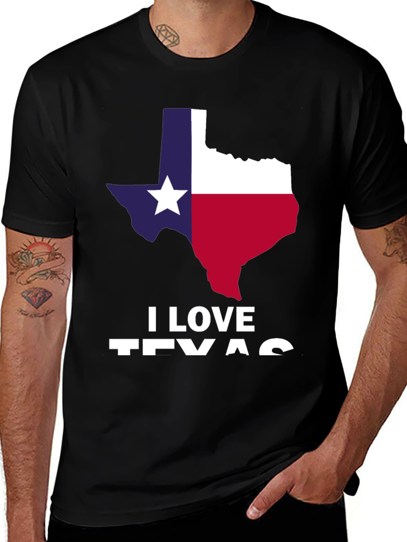 I Love Texas Flag Graphic T-Shirt