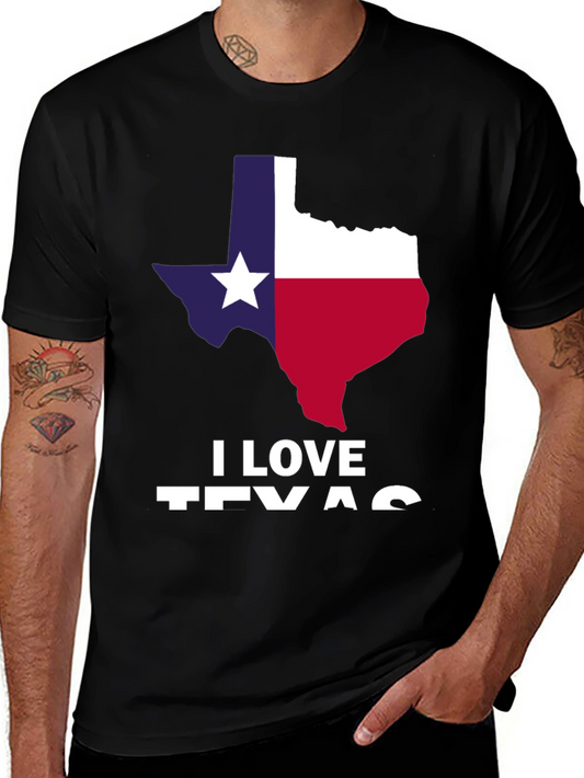 I Love Texas Flag Graphic T-Shirt
