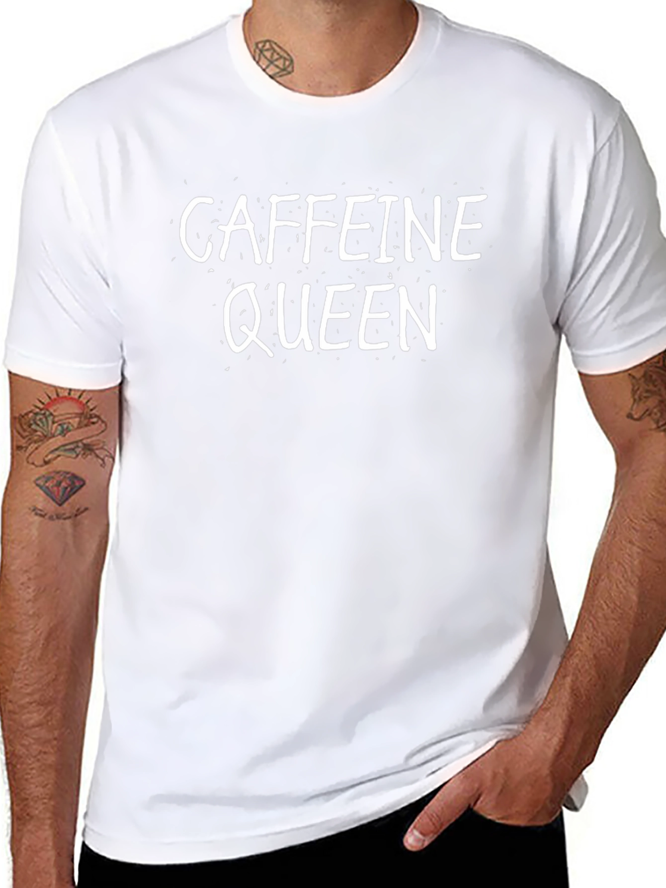 Caffeine Queen Graphic Tee - Soft Black Cotton T-Shirt