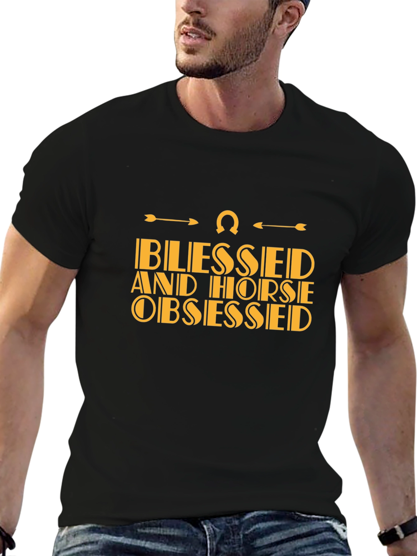 Blessed and Horse Obsessed Black T-Shirt