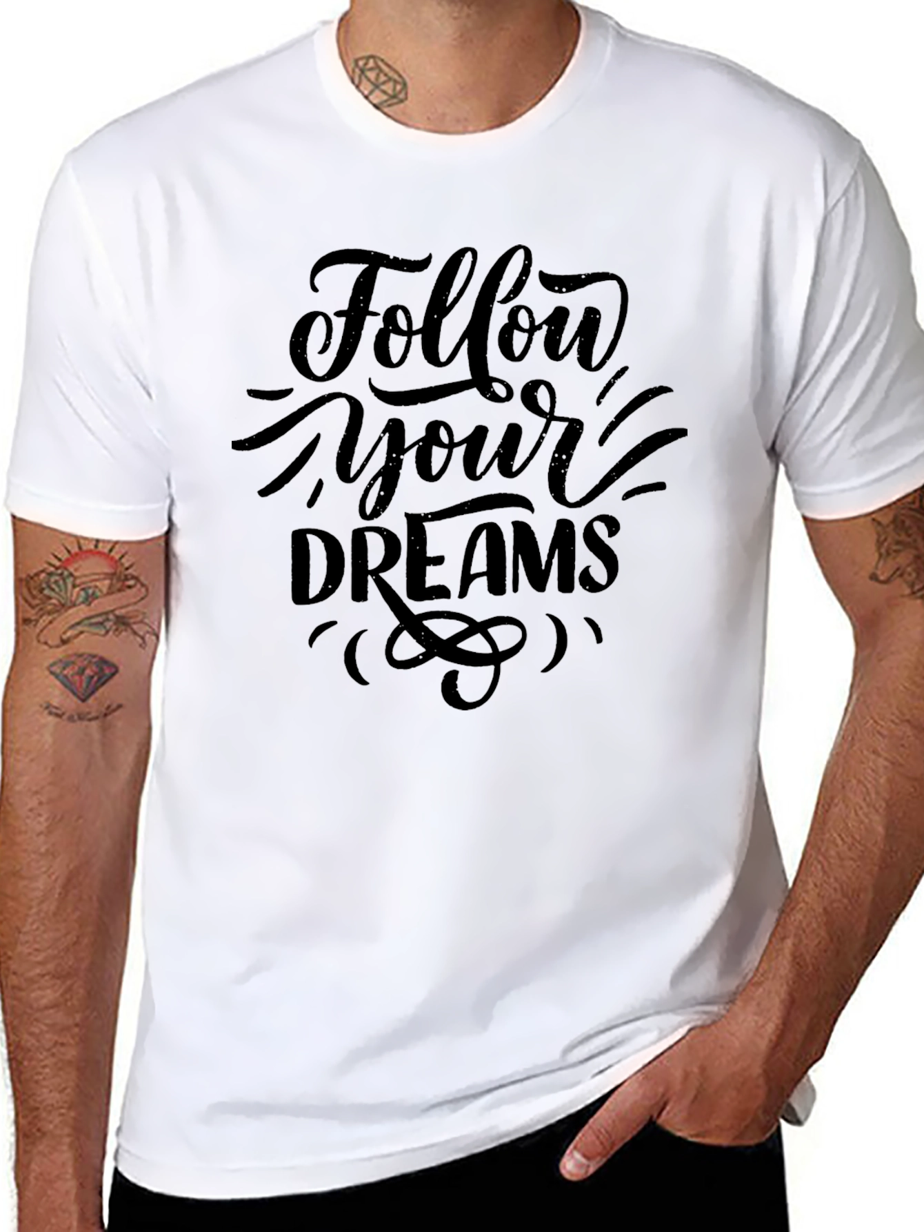 Follow Your Dreams Black Graphic Tee