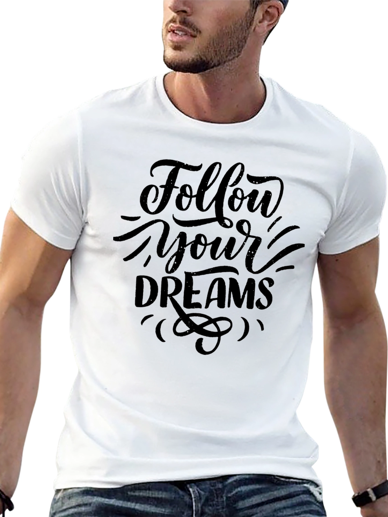 Follow Your Dreams Black Graphic Tee