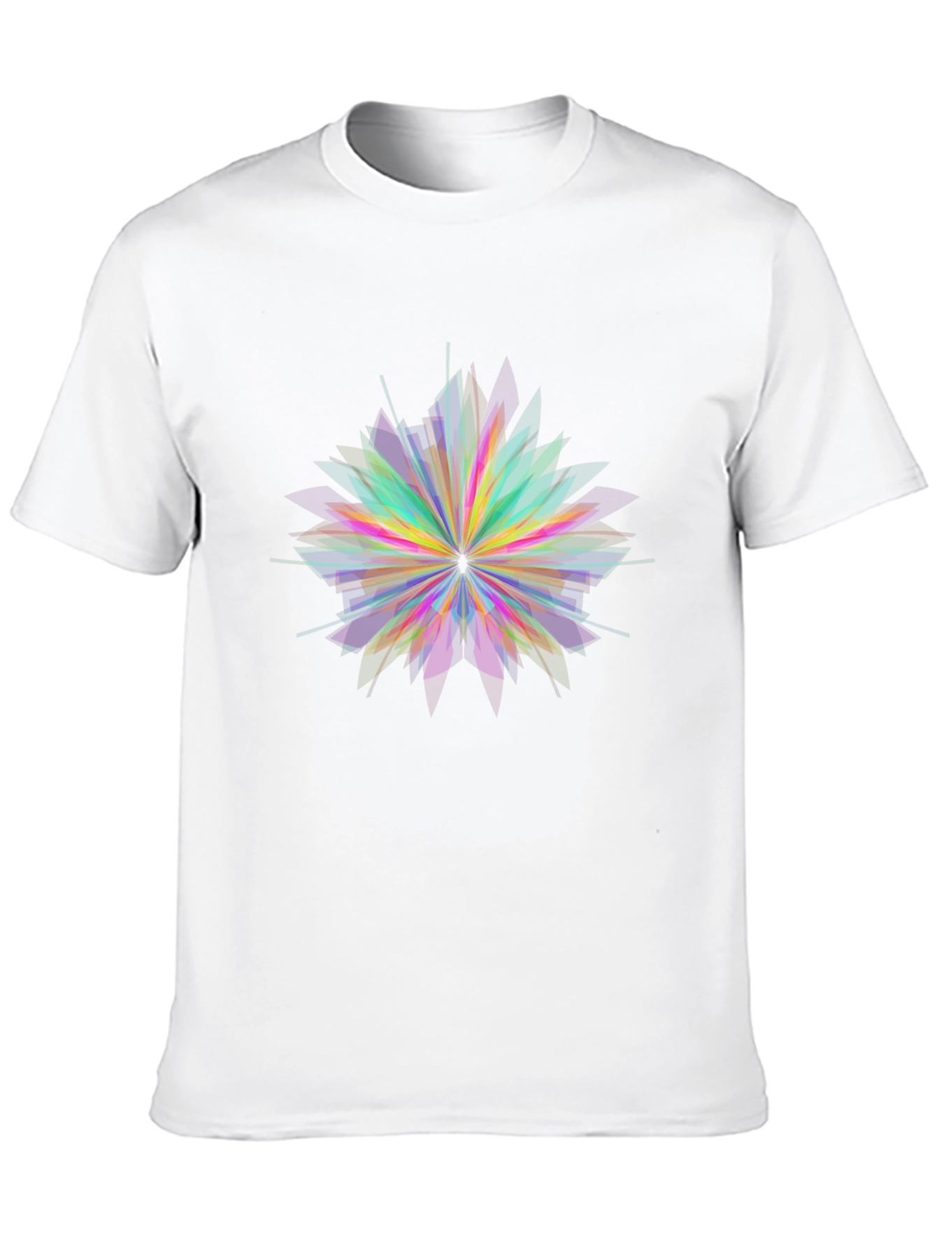 Geometric Flower Graphic Black T-Shirt