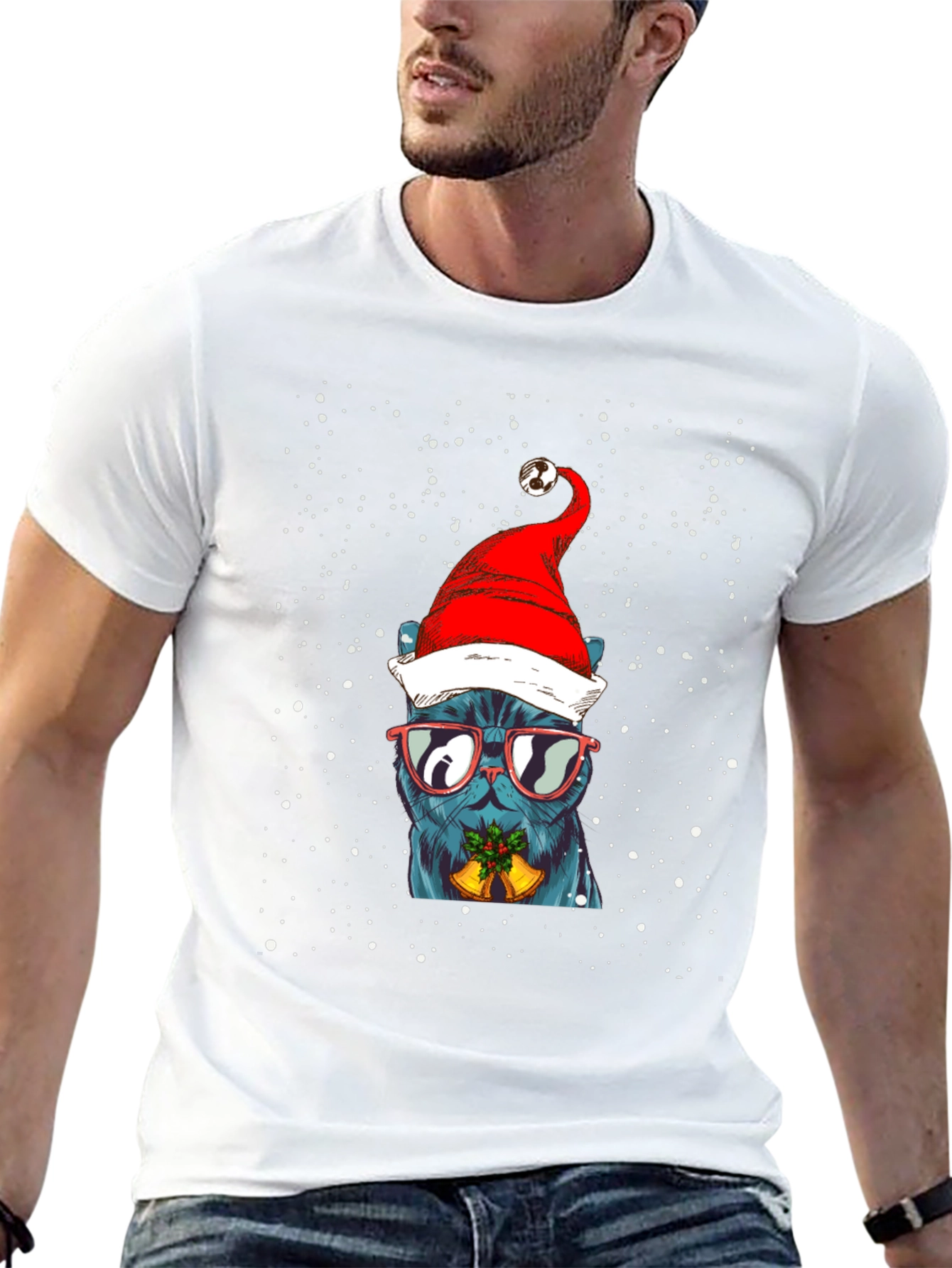 Festive Cat Christmas T-Shirt
