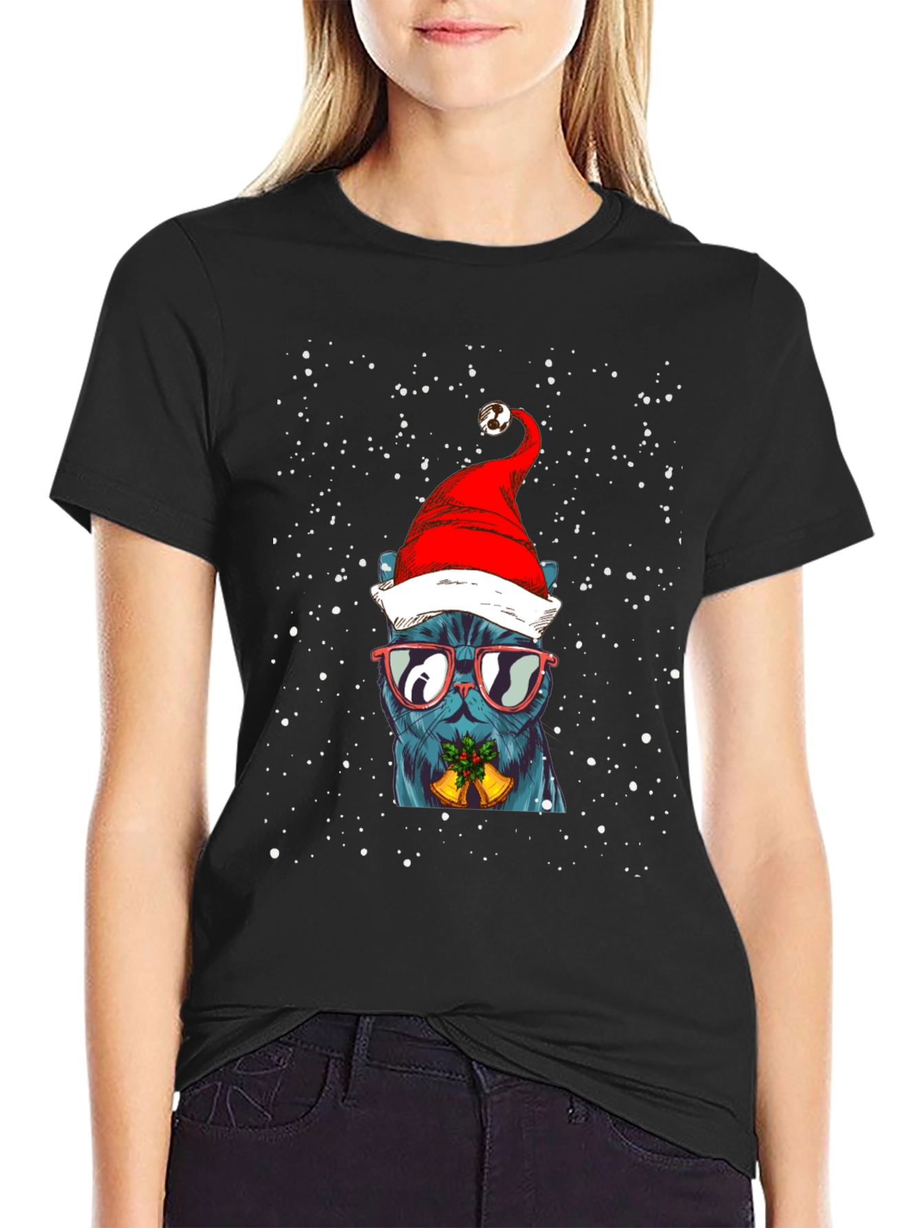 Festive Cat Christmas T-Shirt