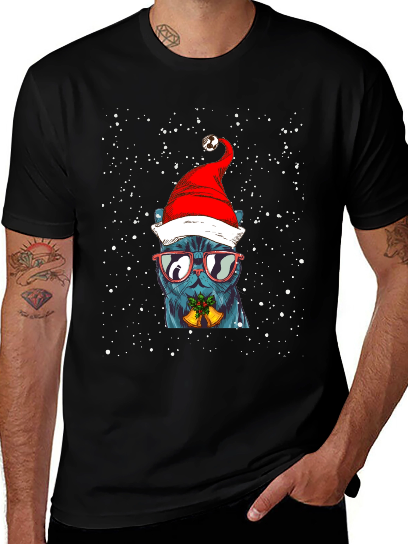 Festive Cat Christmas T-Shirt