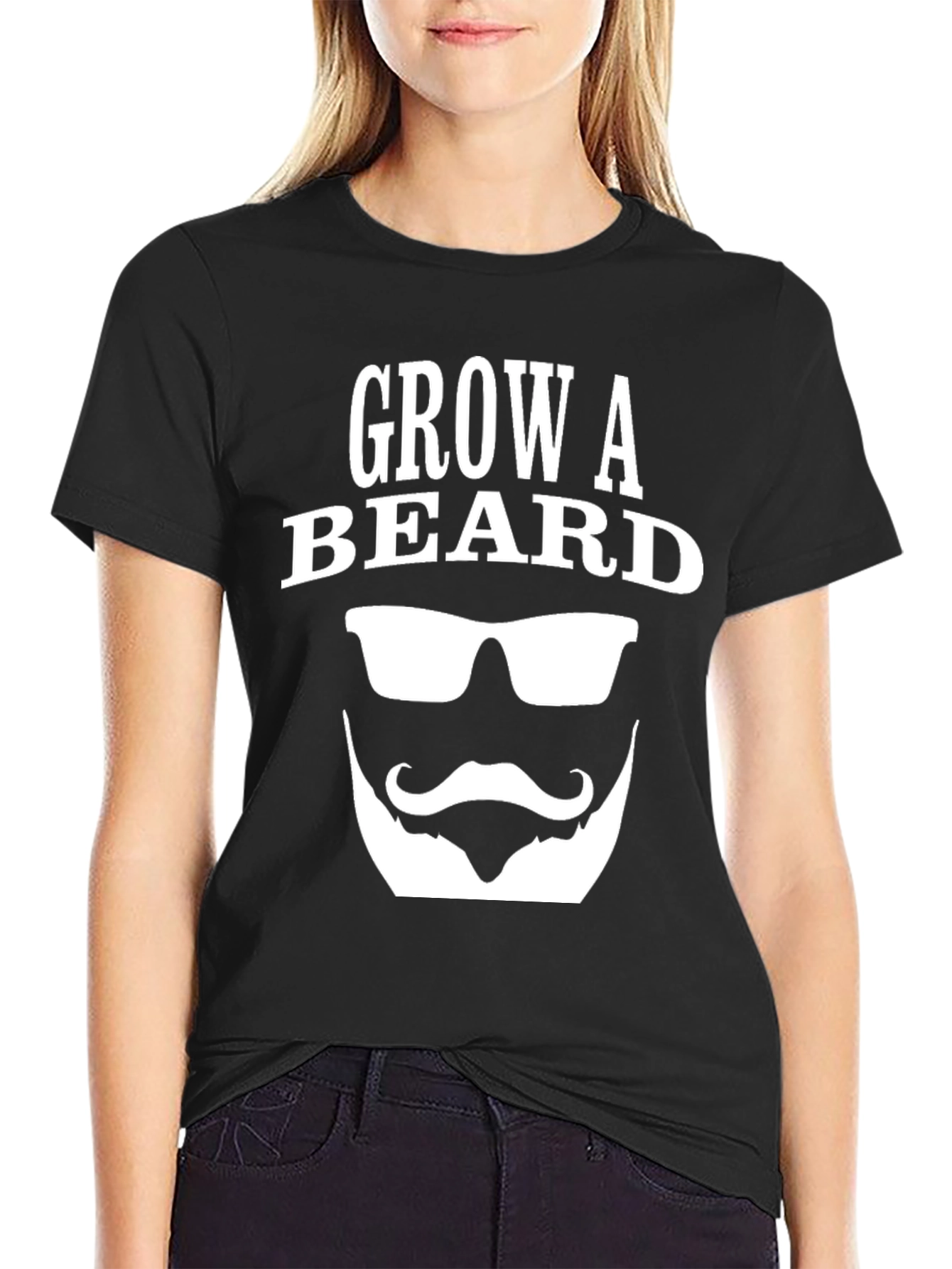 Grow A Beard T-Shirt - Funny Graphic Tee