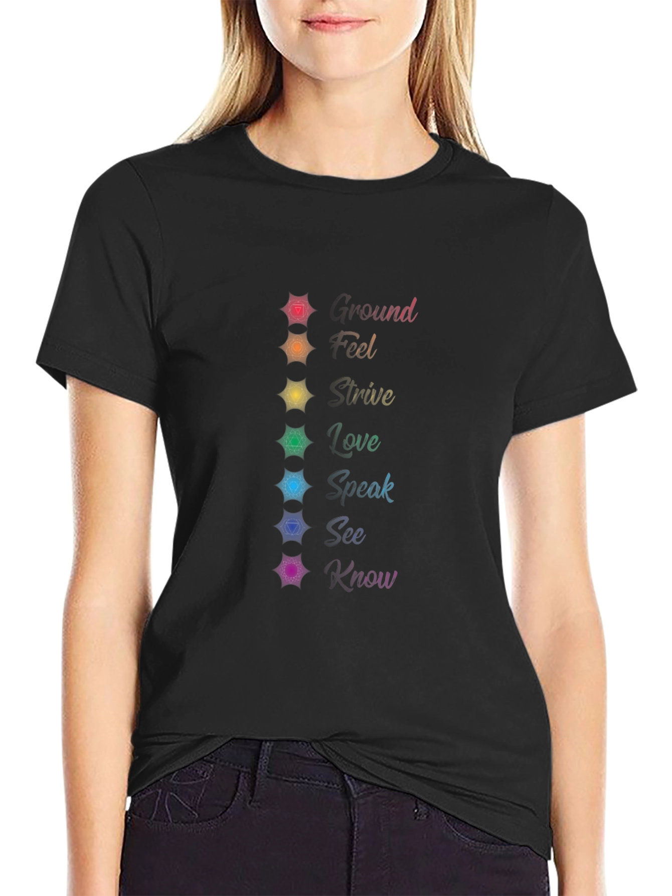 Chakra Energy Flow T-Shirt - Meditation Spiritual Tee