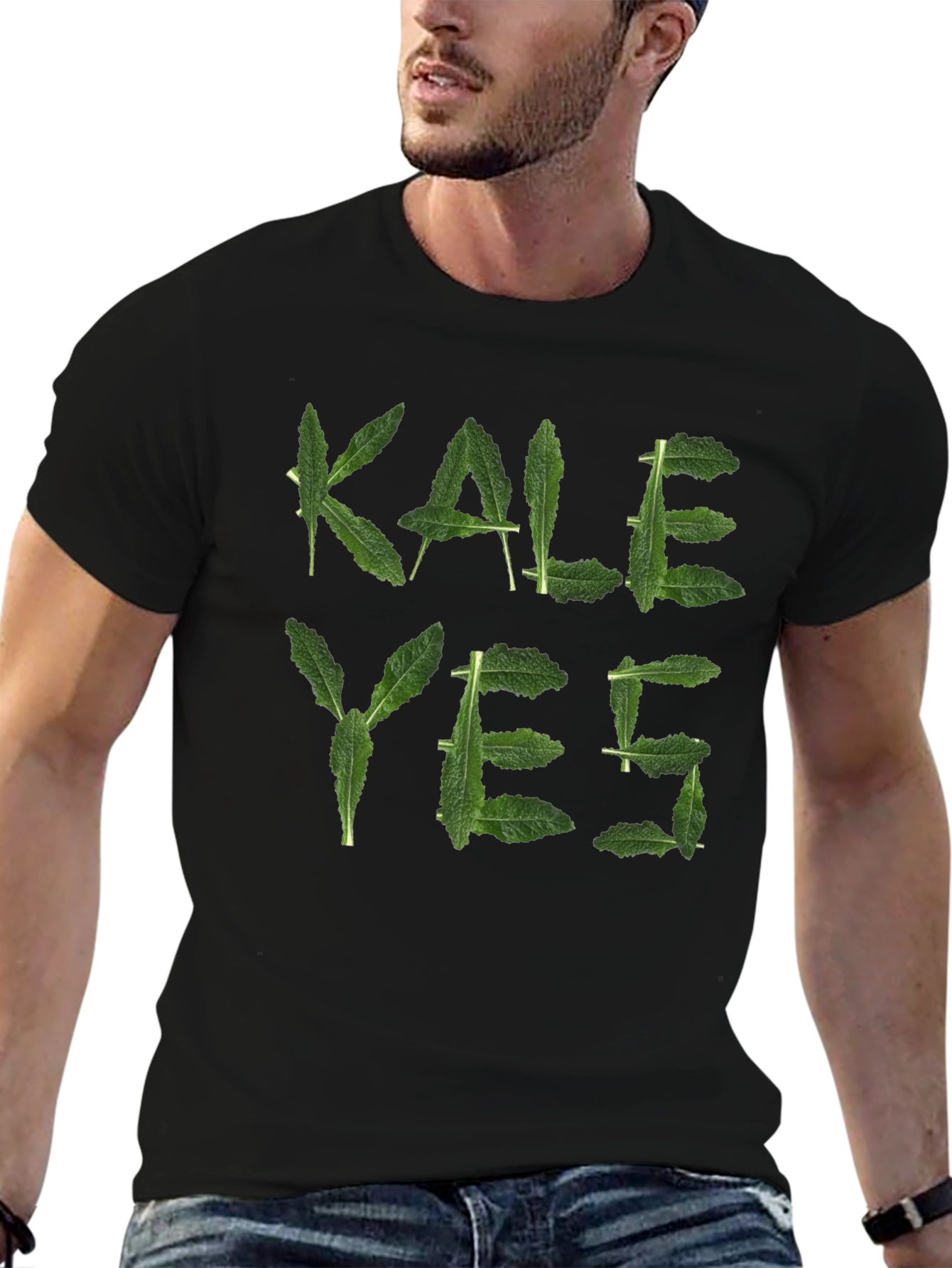 Kale Yes Funny T-Shirt - Black Cotton Tee