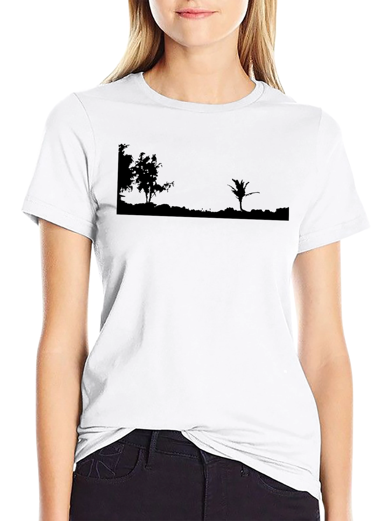 Nature Scene Graphic Black T-Shirt