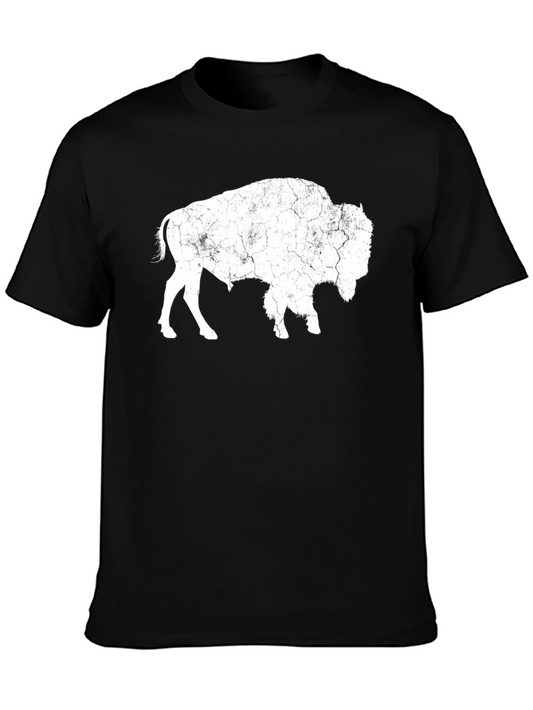 Bison Graphic Tee - Distressed Print