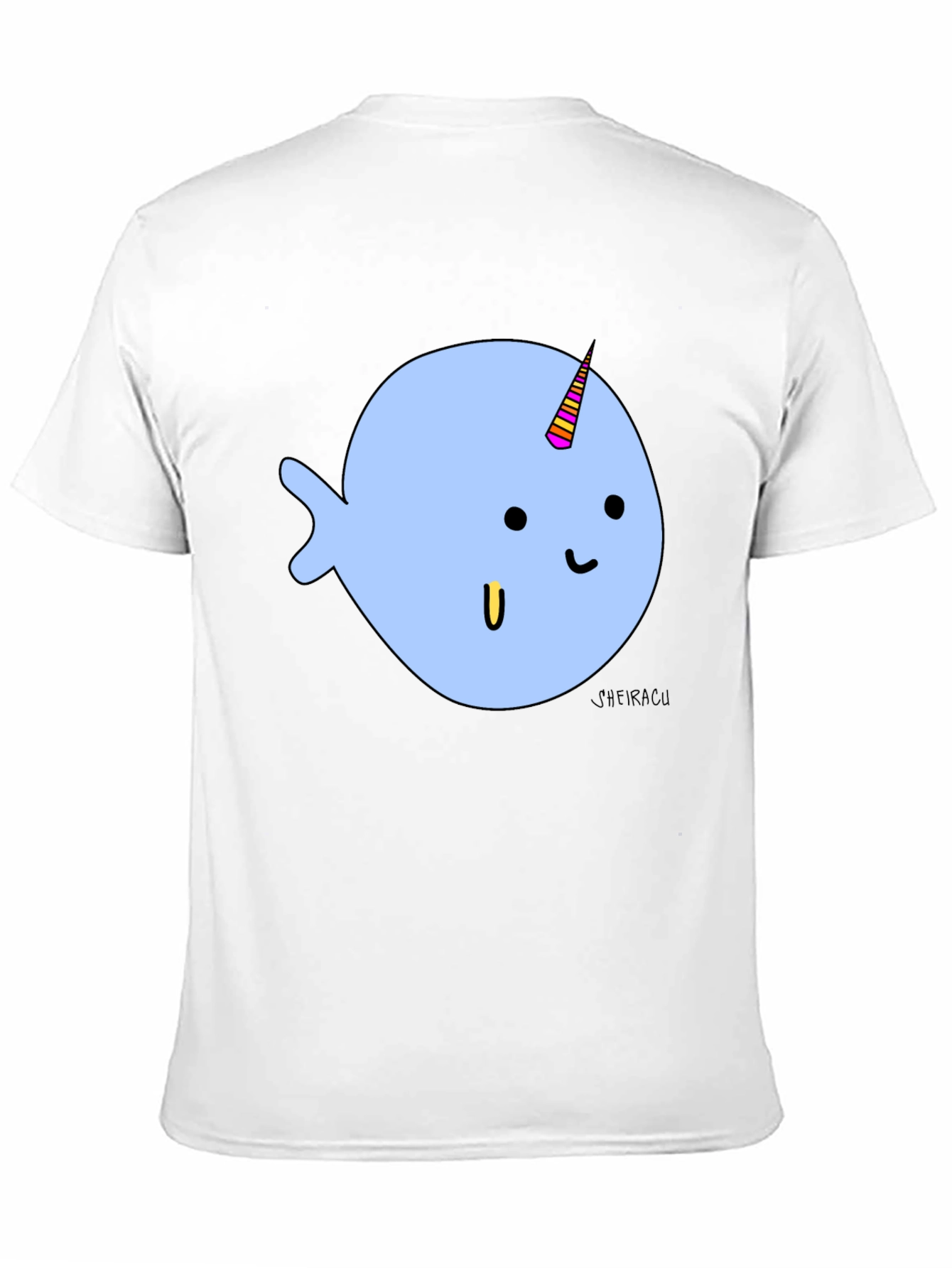 Narwhal Graphic Tee - Black Cotton Blend T-Shirt