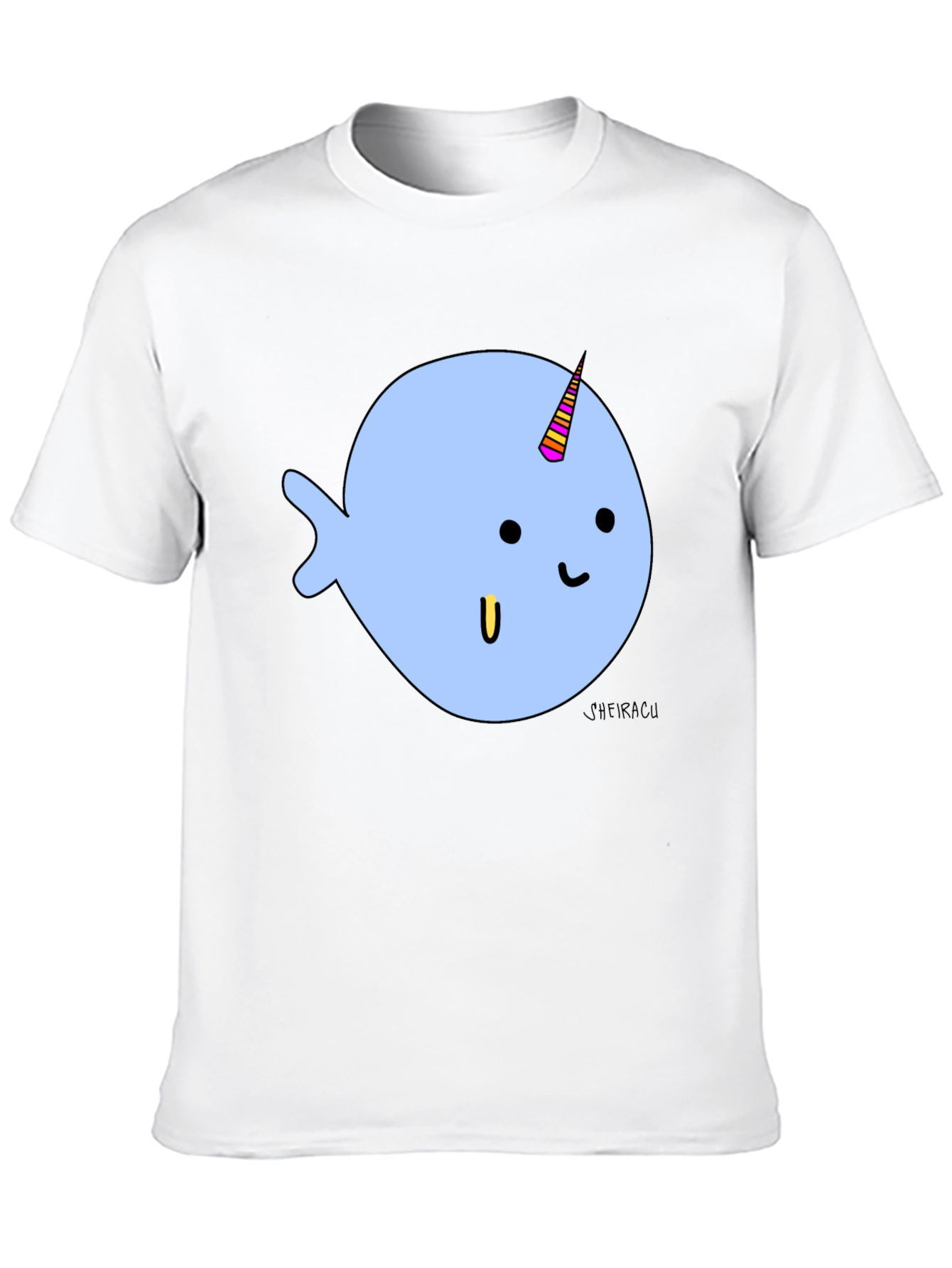 Narwhal Graphic Tee - Black Cotton Blend T-Shirt
