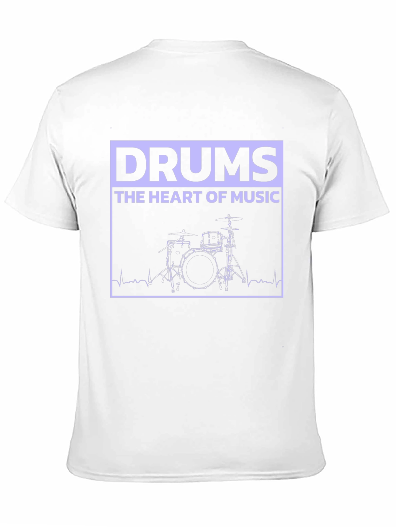 Drums Heart of Music Graphic Black T-Shirt