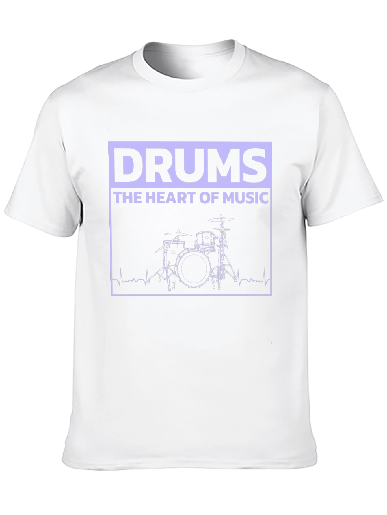 Drums Heart of Music Graphic Black T-Shirt