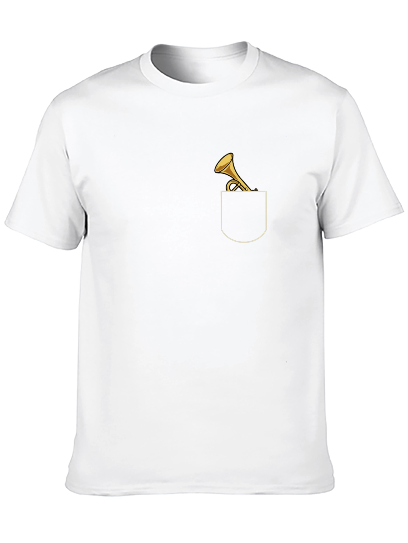 Trumpet Pocket Graphic Tee - Music Lovers T-Shirt