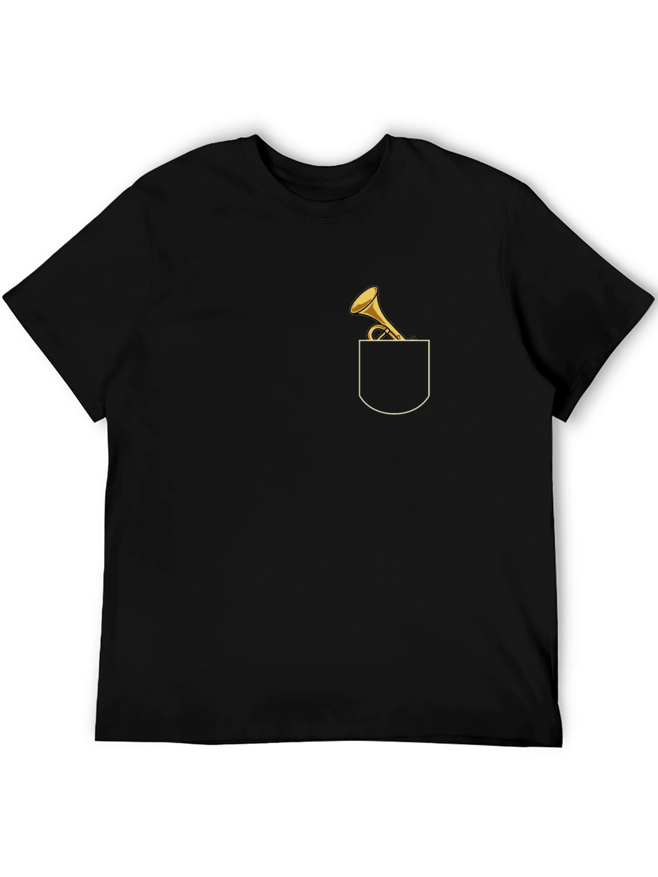 Trumpet Pocket Graphic Tee - Music Lovers T-Shirt