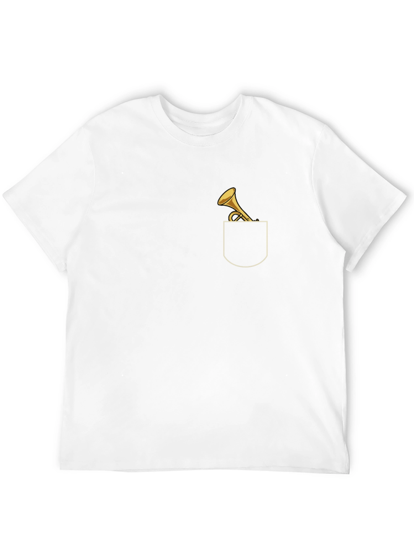 Trumpet Pocket Graphic Tee - Music Lovers T-Shirt