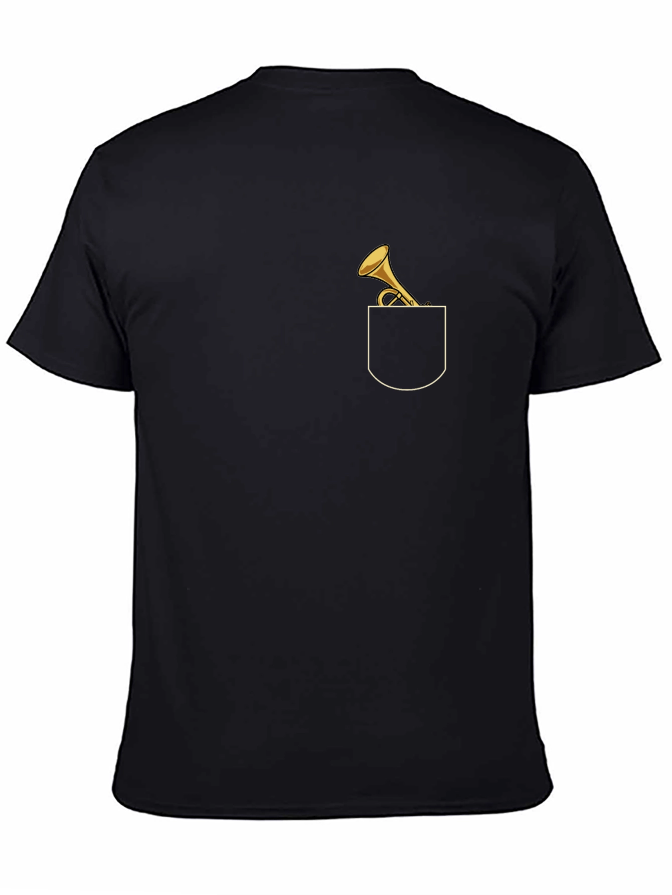 Trumpet Pocket Graphic Tee - Music Lovers T-Shirt