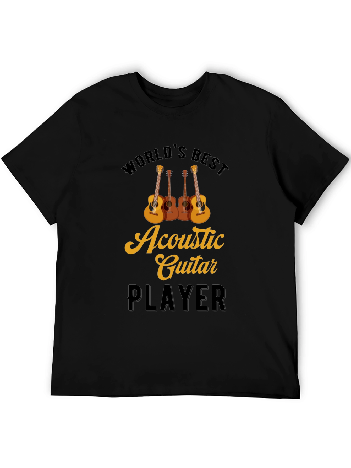 Worlds Best Acoustic Guitar Player Black T-Shirt