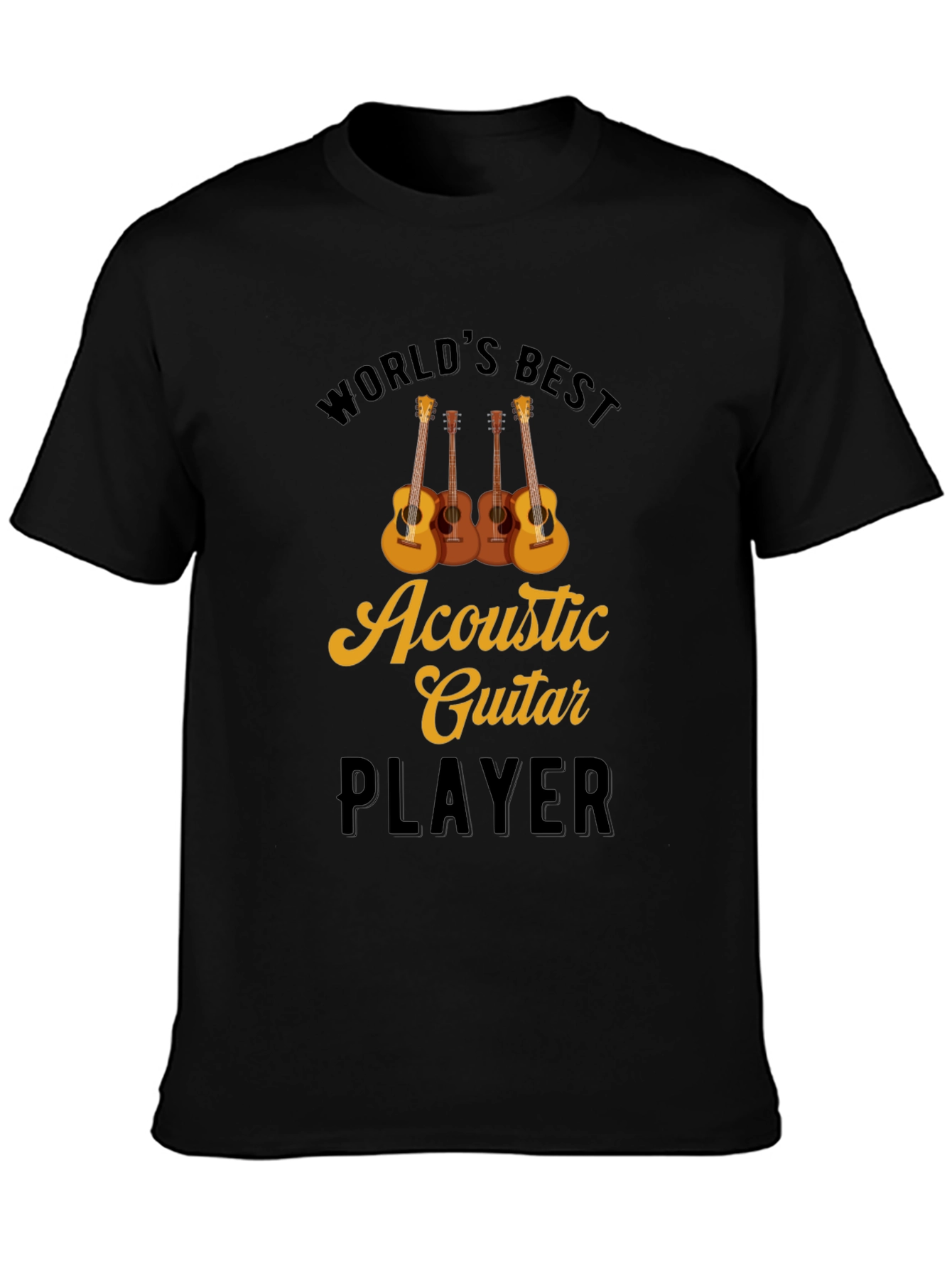 Worlds Best Acoustic Guitar Player Black T-Shirt