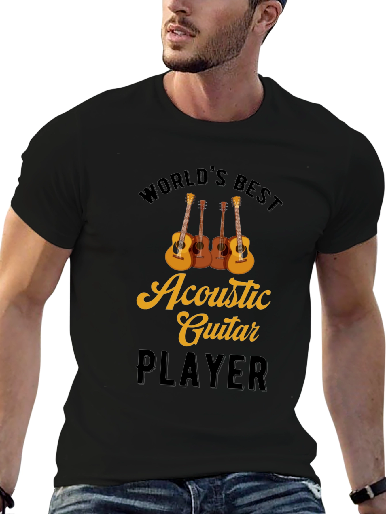 Worlds Best Acoustic Guitar Player Black T-Shirt