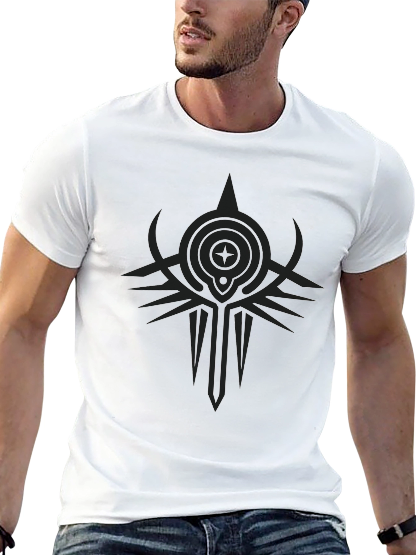 Abstract Graphic Print Black T-Shirt