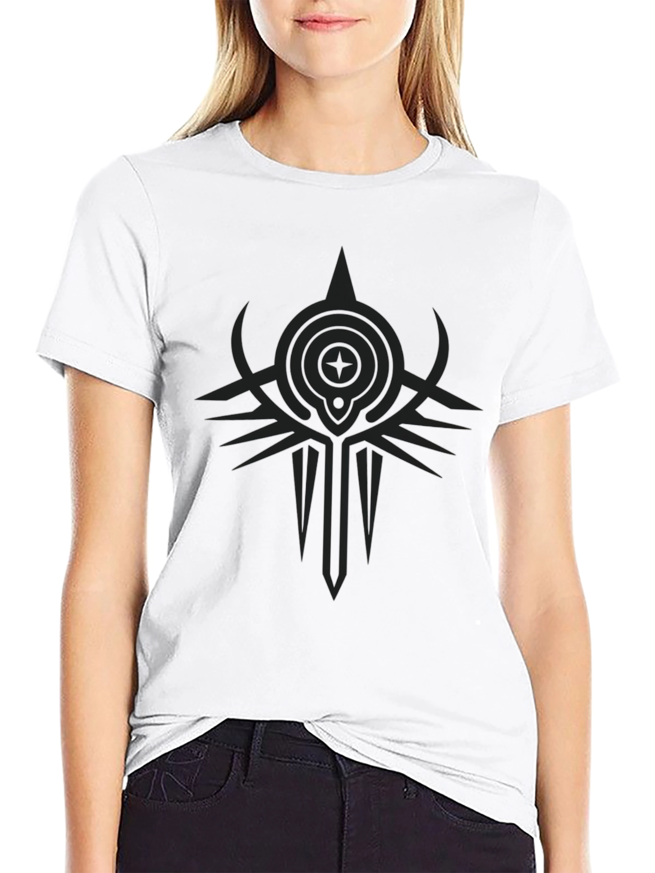 Abstract Graphic Print Black T-Shirt