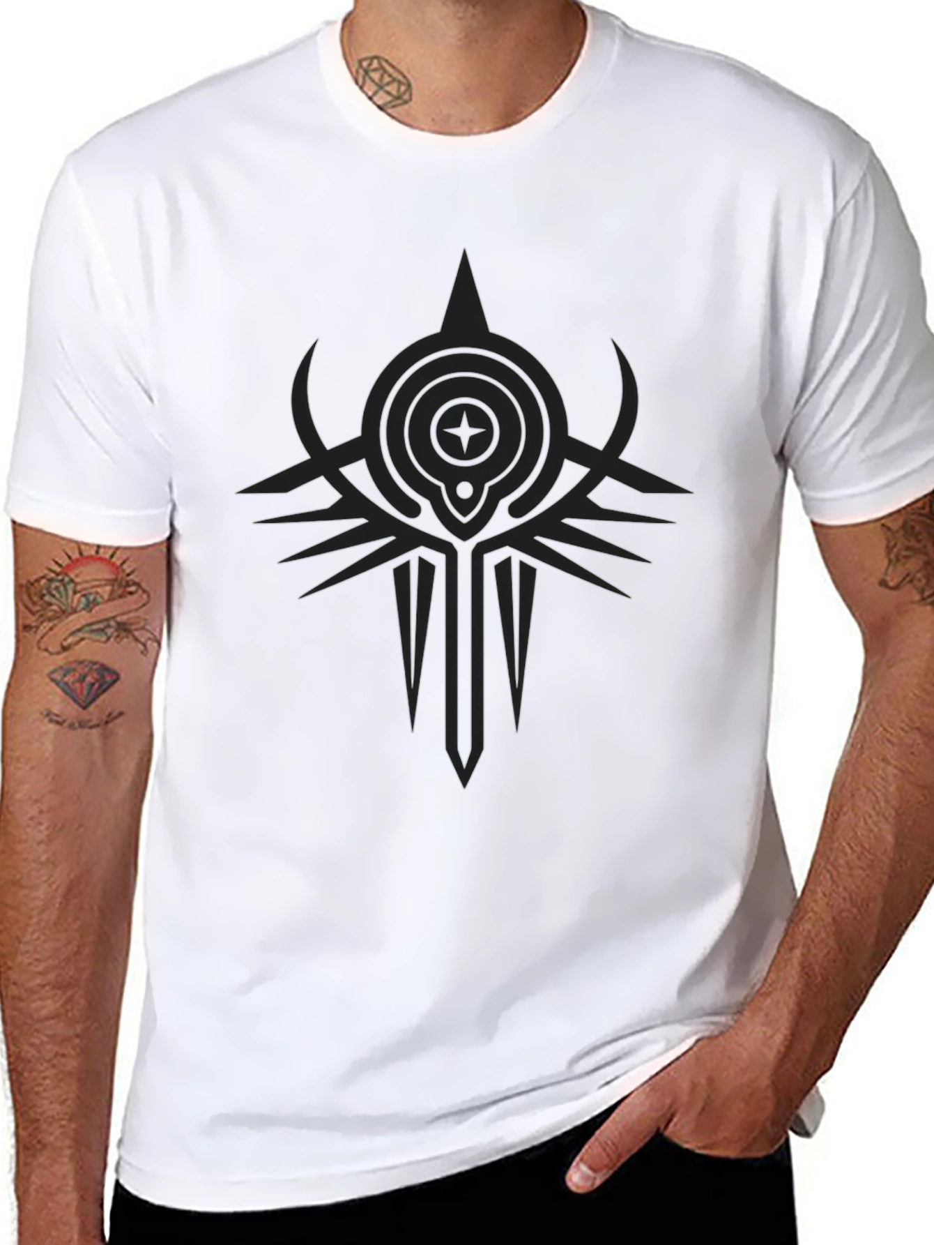 Abstract Graphic Print Black T-Shirt