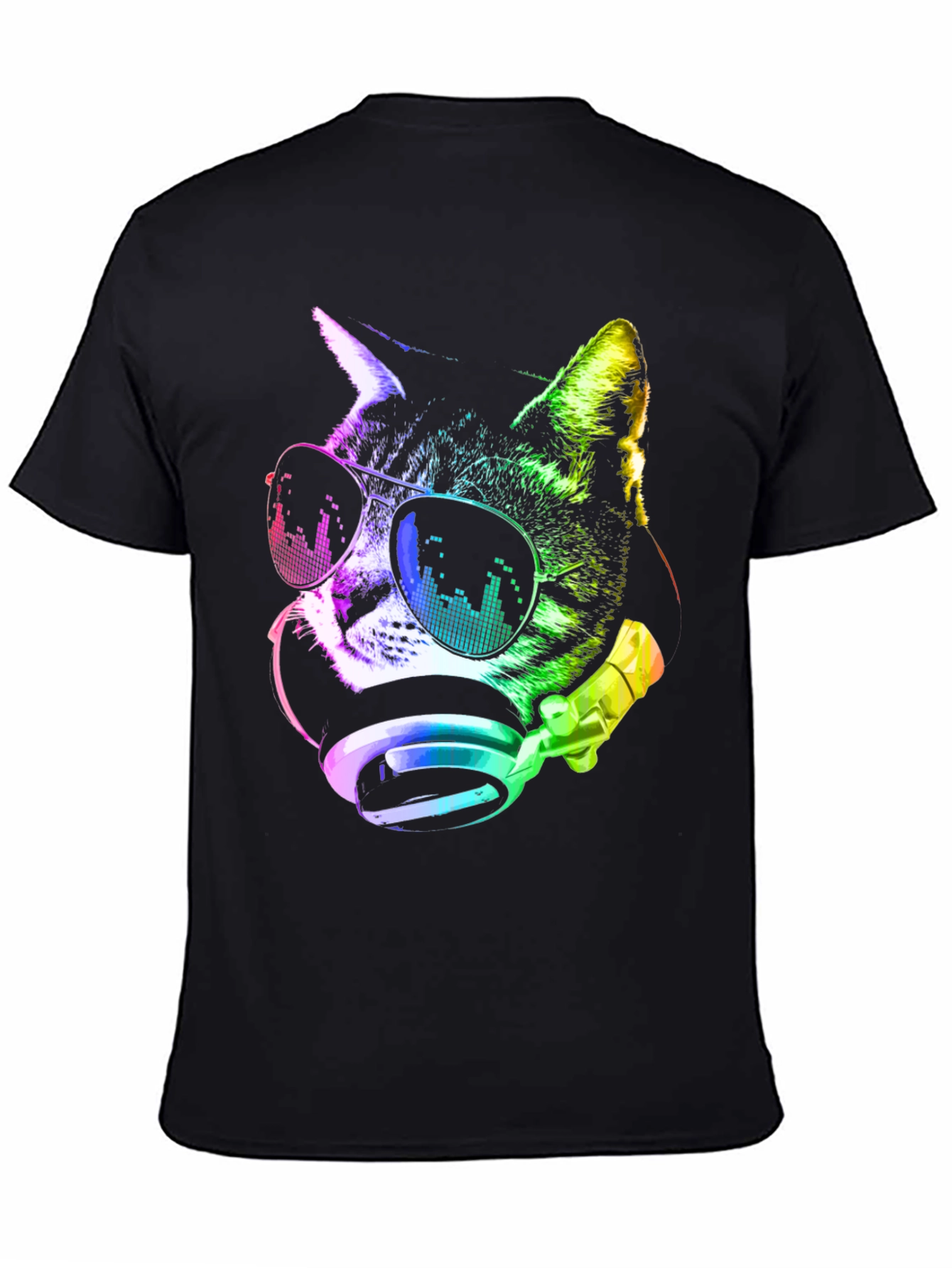 Cool Cat DJ T-Shirt - Black Graphic Tee