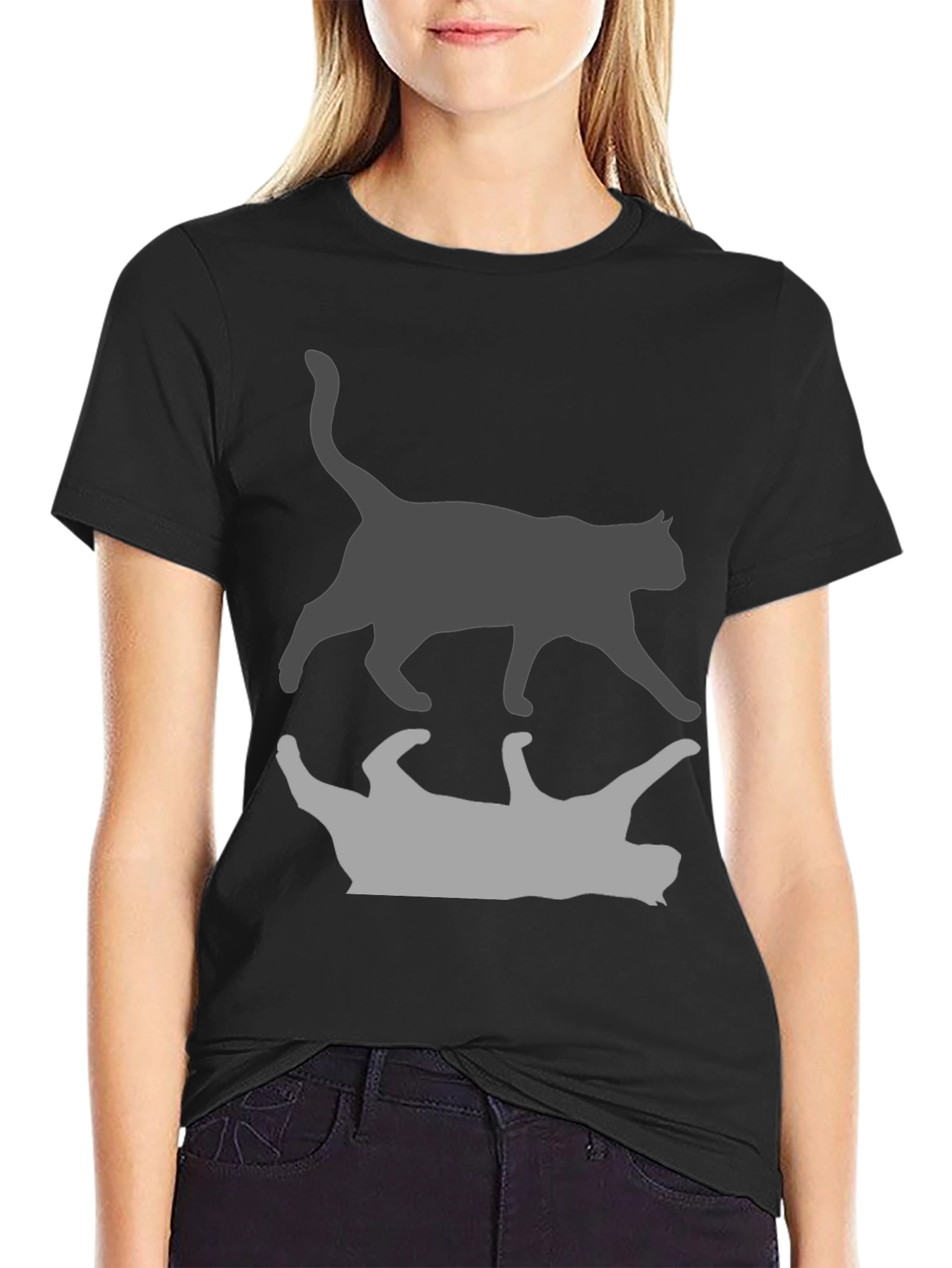 Cool Cat Silhouette Graphic Tee