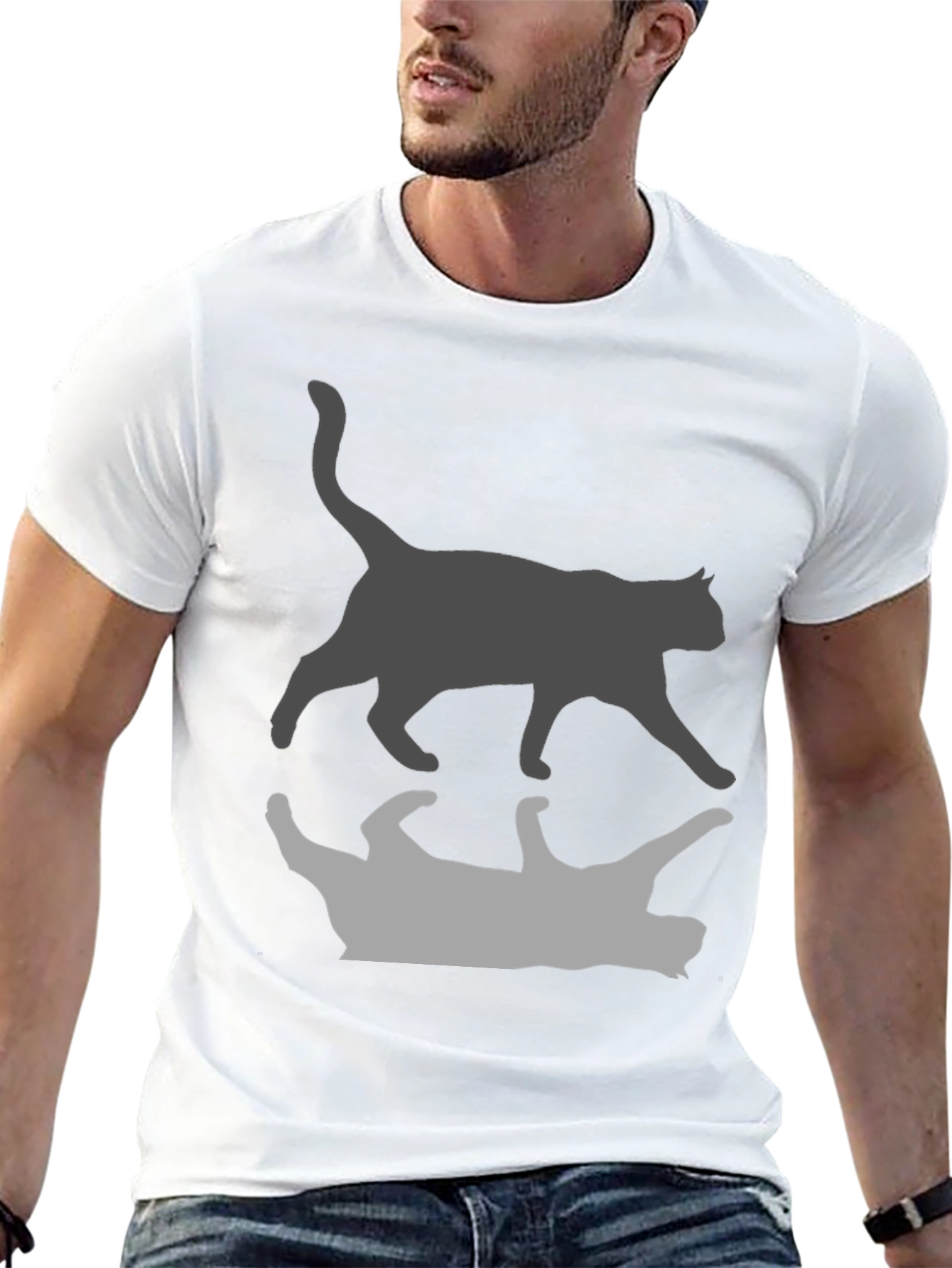 Cool Cat Silhouette Graphic Tee