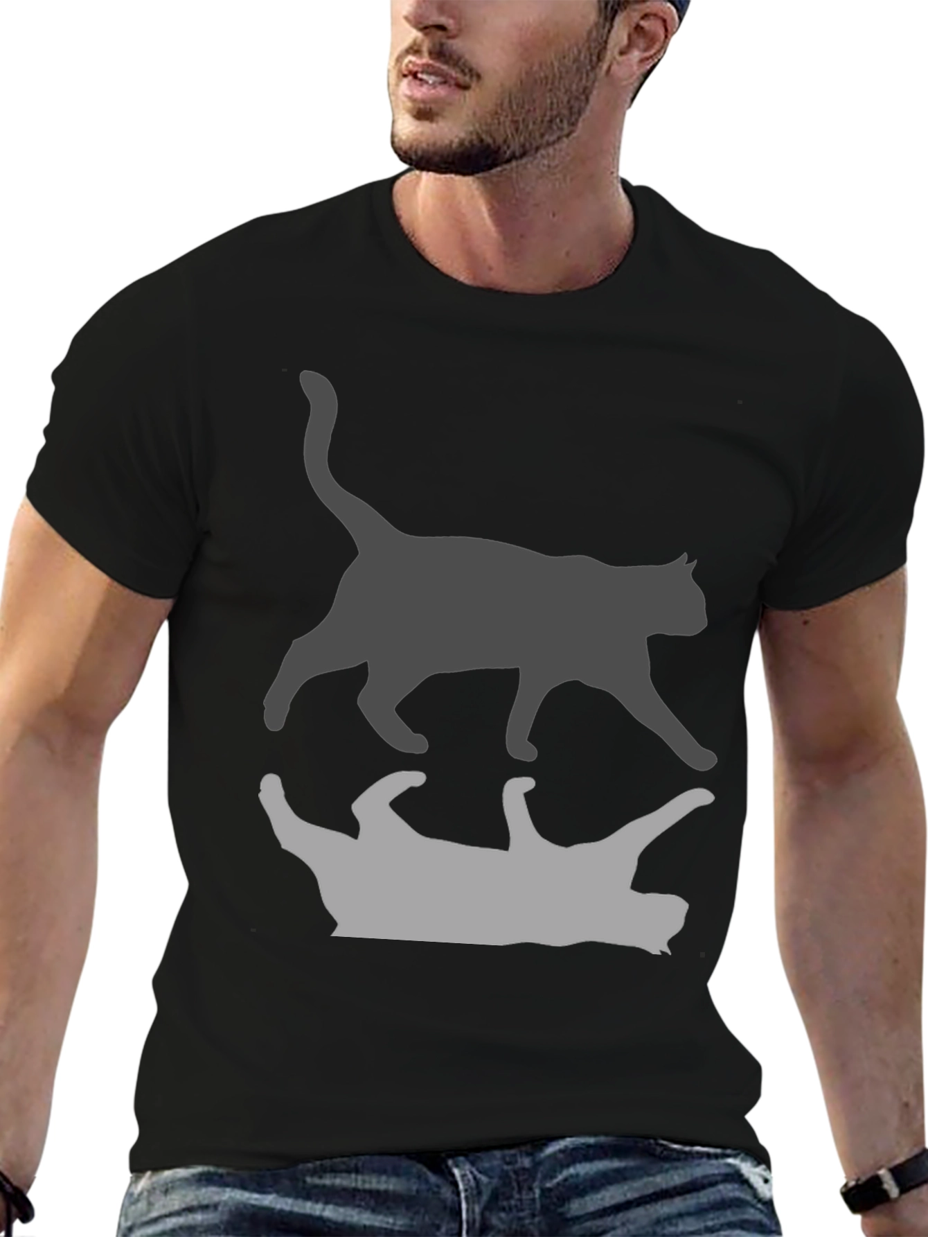Cool Cat Silhouette Graphic Tee
