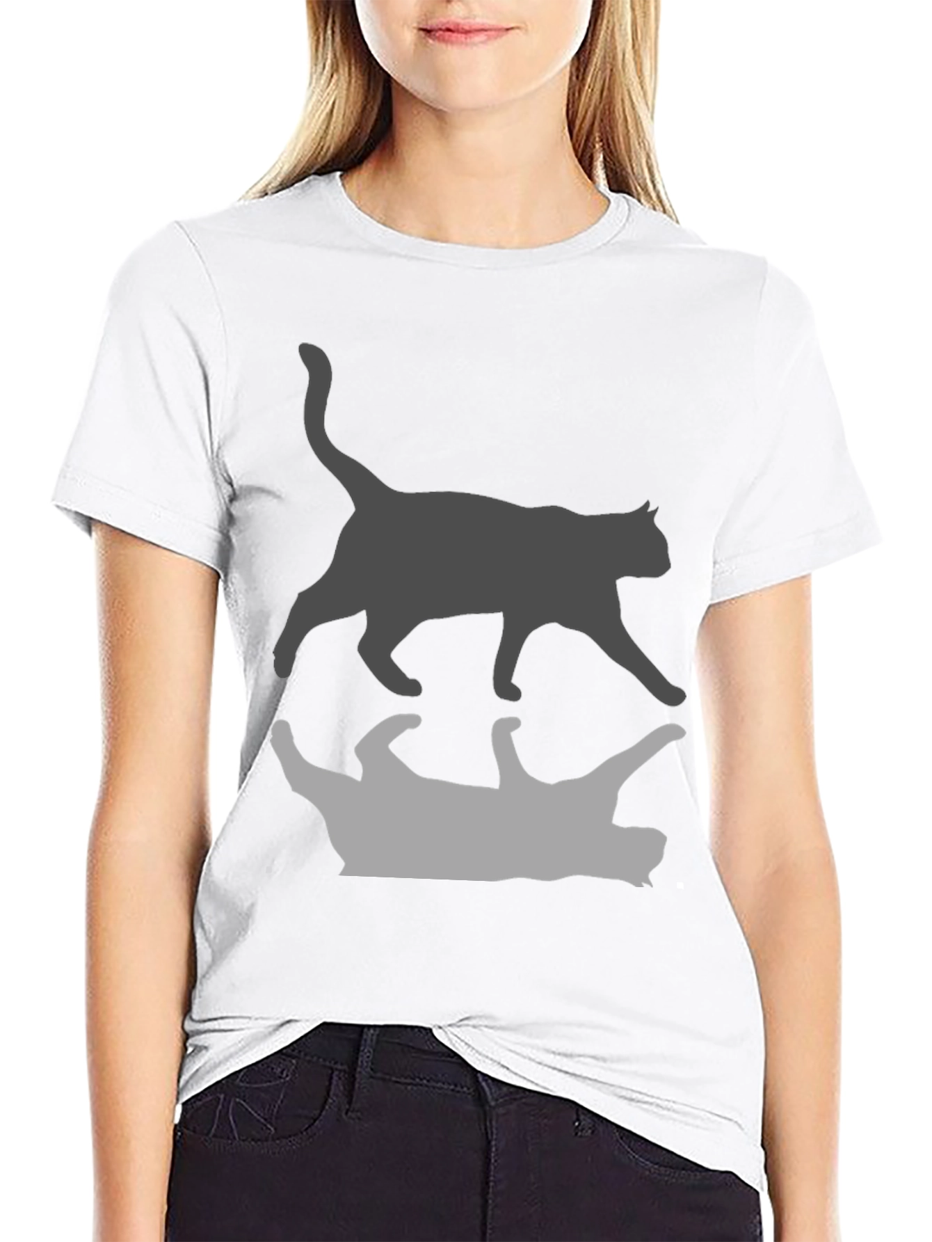 Cool Cat Silhouette Graphic Tee