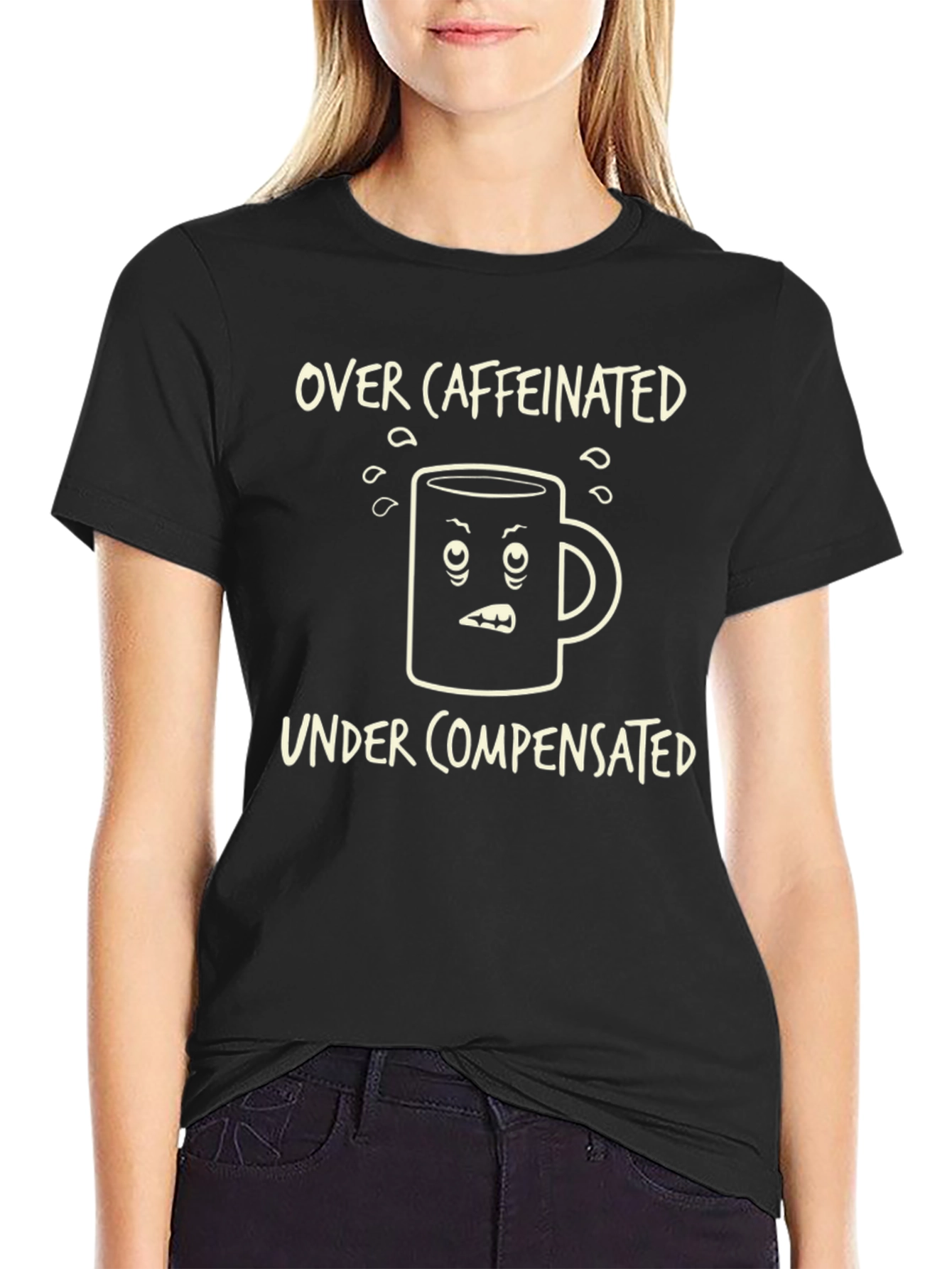 Over Caffeinated Under Compensated Graphic Tee