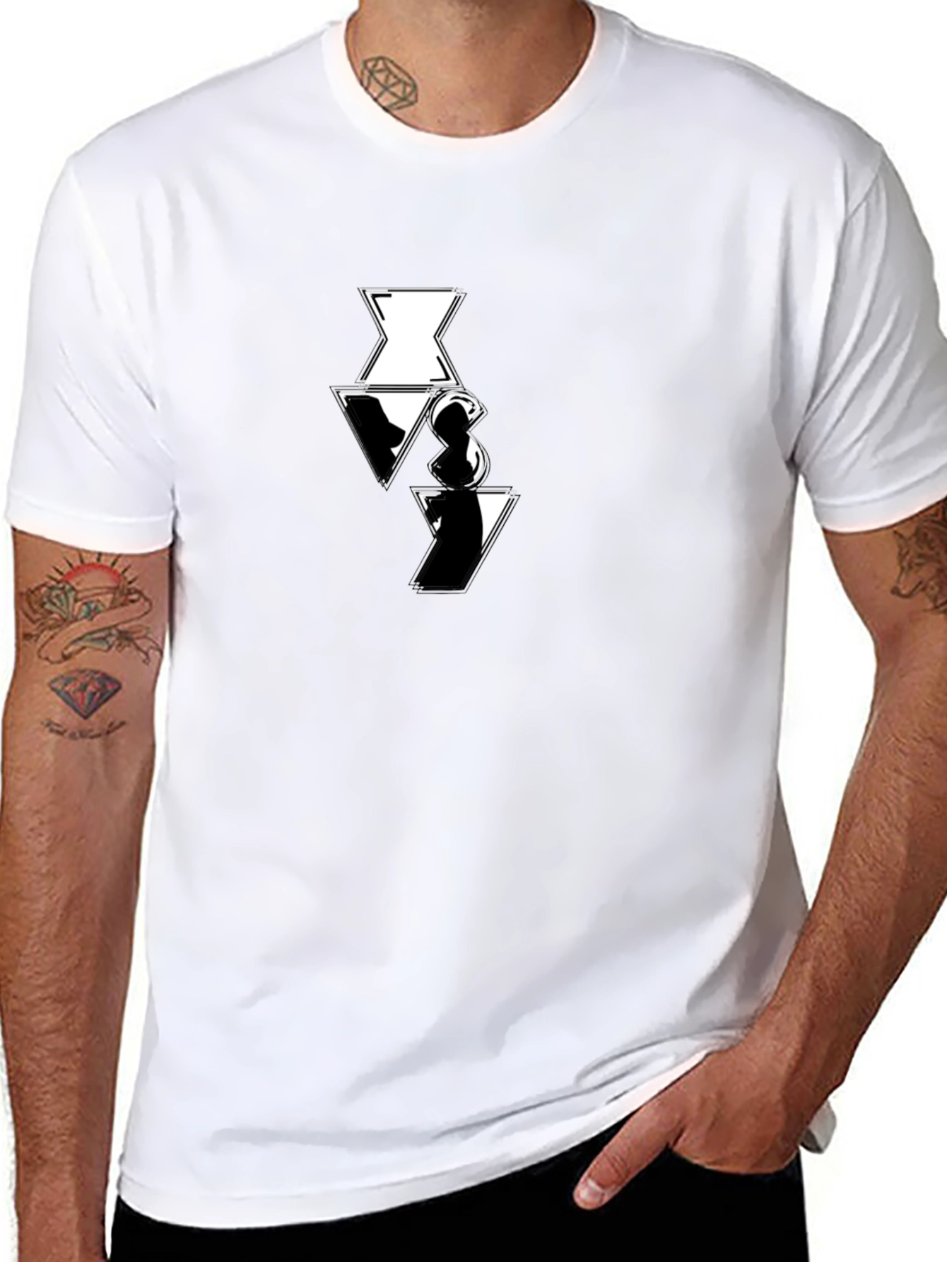 Black Short Sleeve T-Shirt with Unique Graphic
