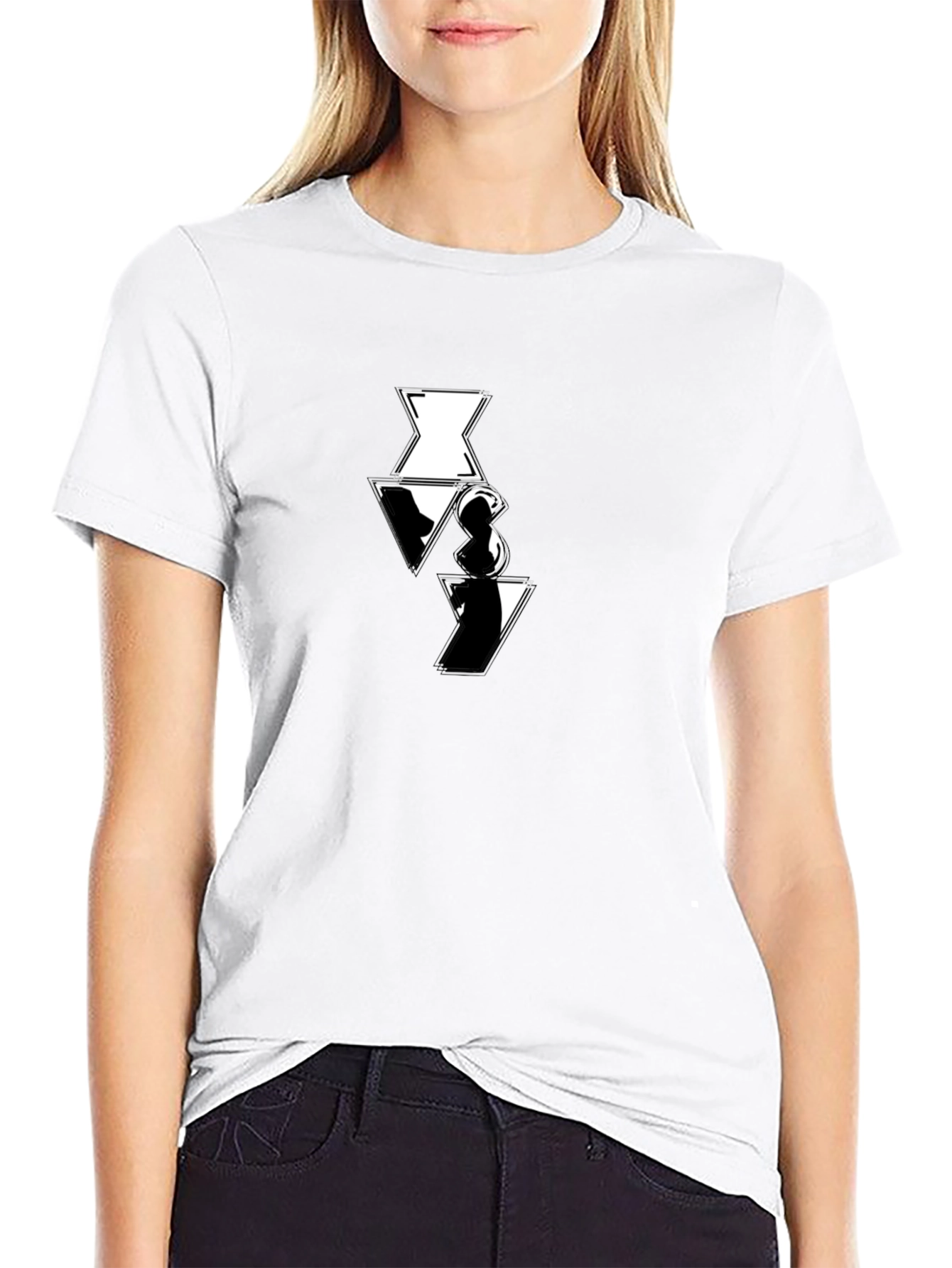 Black Short Sleeve T-Shirt with Unique Graphic