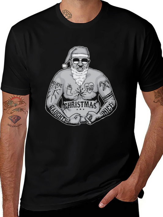 Tattoo Santa Claus Graphic T-Shirt