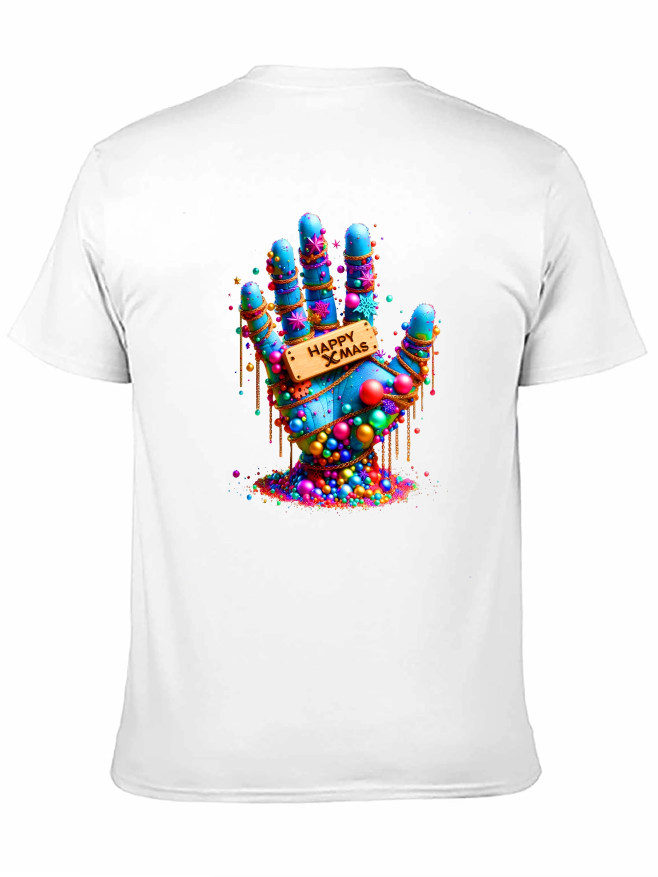 Festive Happy Xmas Hand Graphic T-Shirt