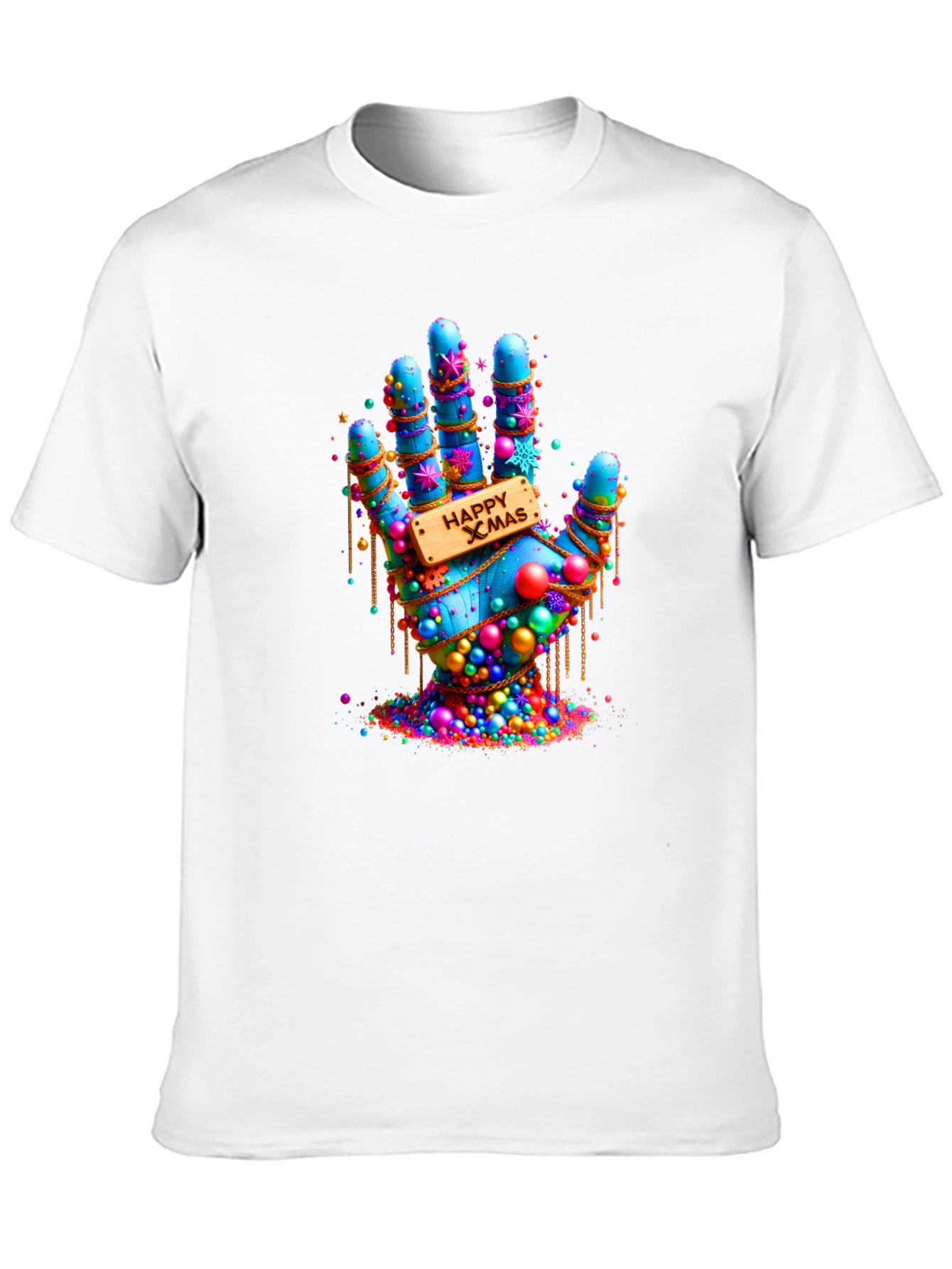 Festive Happy Xmas Hand Graphic T-Shirt