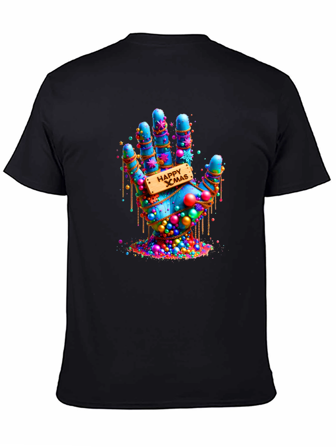Festive Happy Xmas Hand Graphic T-Shirt
