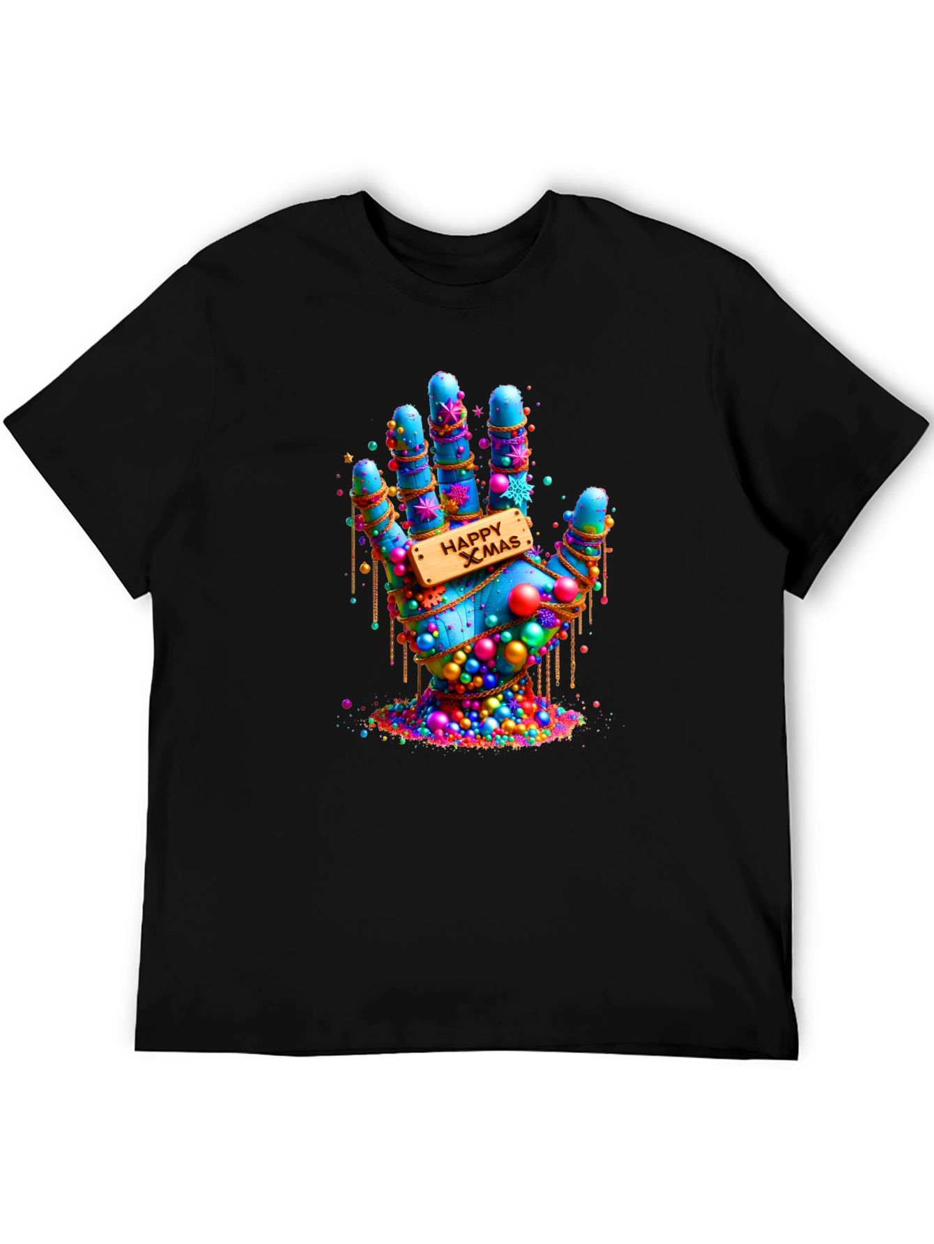 Festive Happy Xmas Hand Graphic T-Shirt