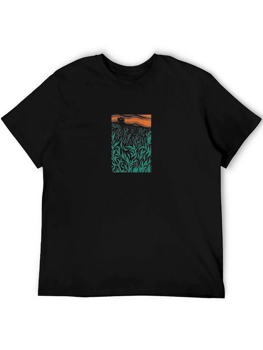 Nature Scene Graphic Black Tee