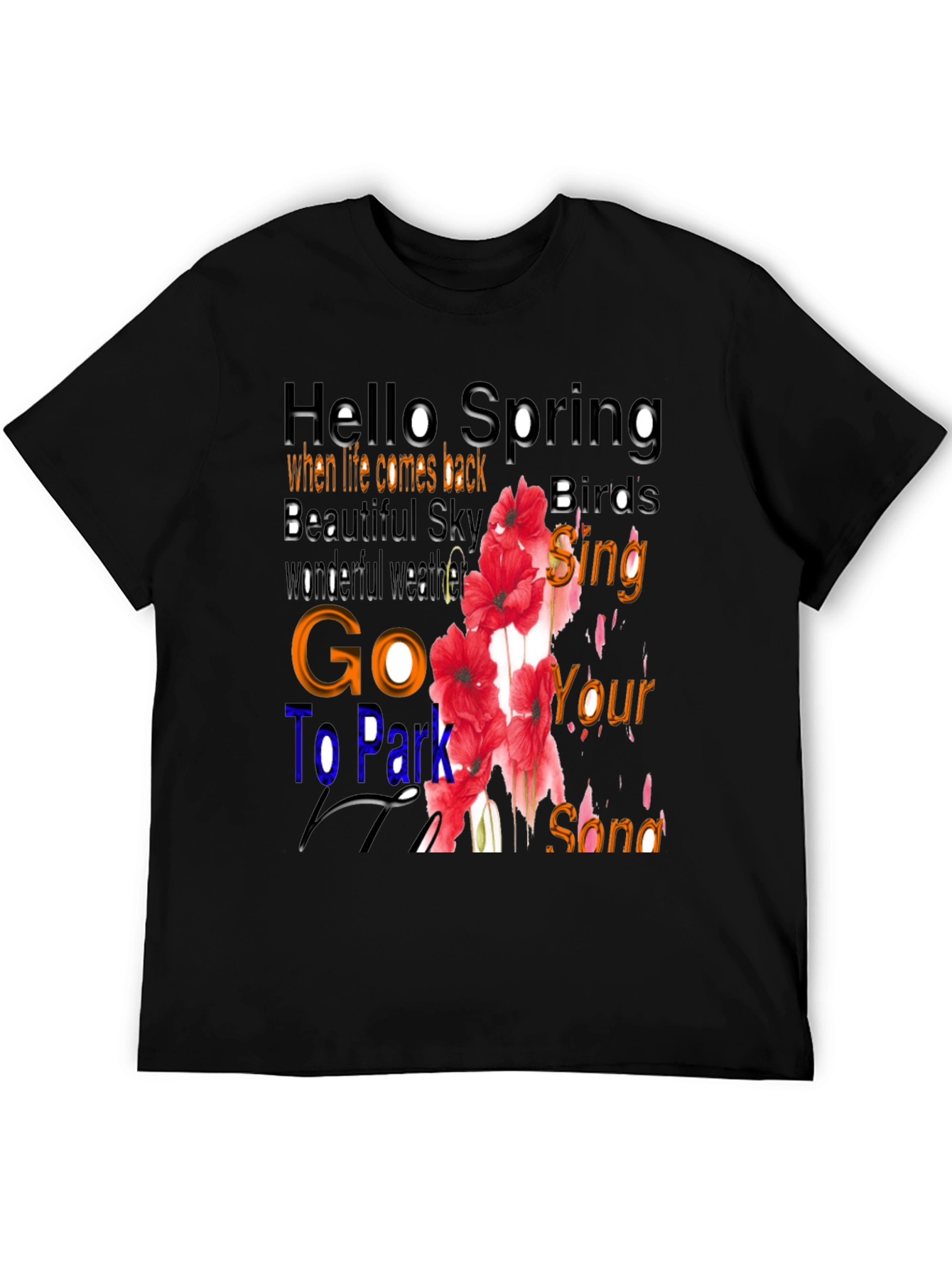 Hello Spring Floral Graphic T-Shirt